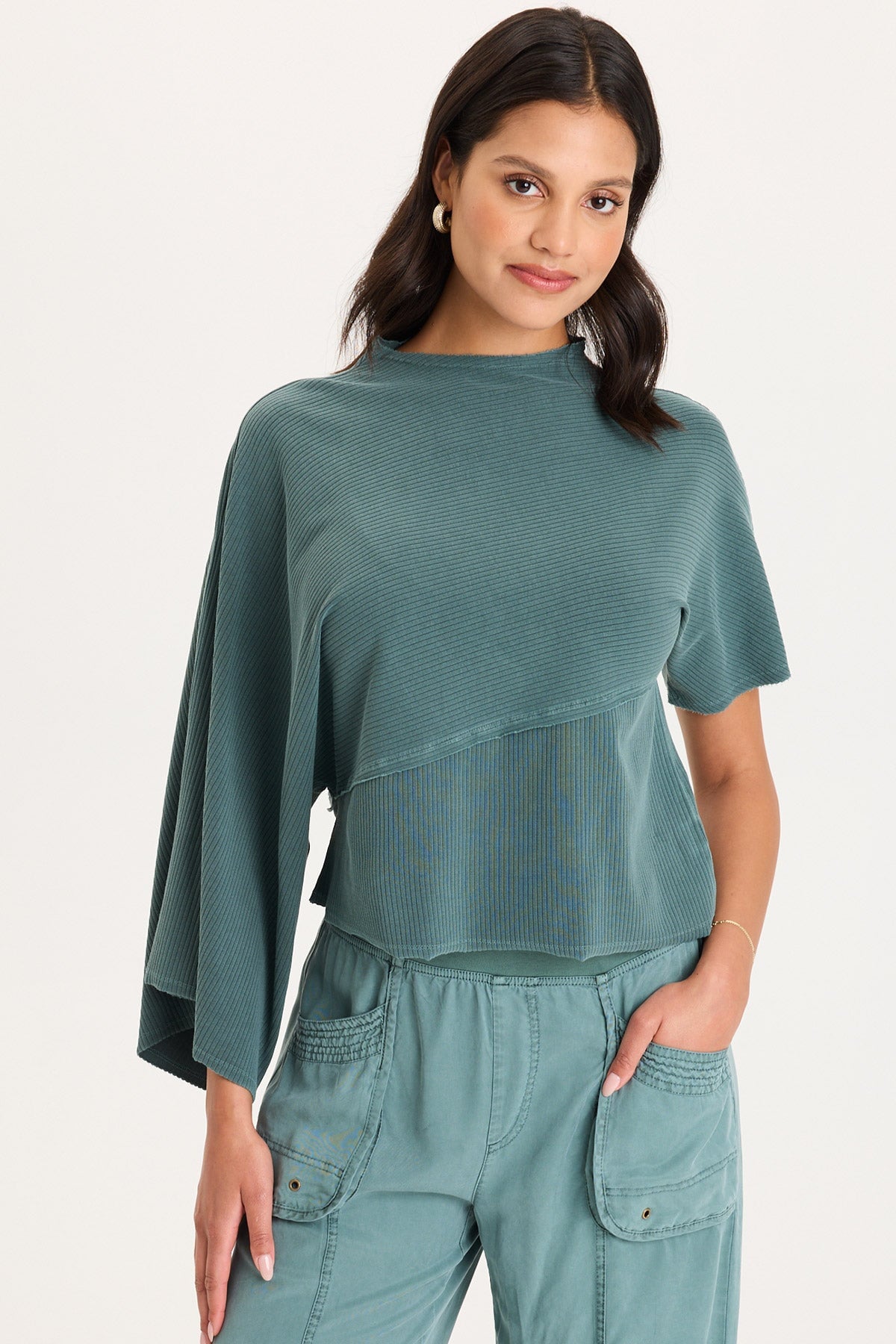XCVI Gilchrist Asymmetrical Sleeve Top