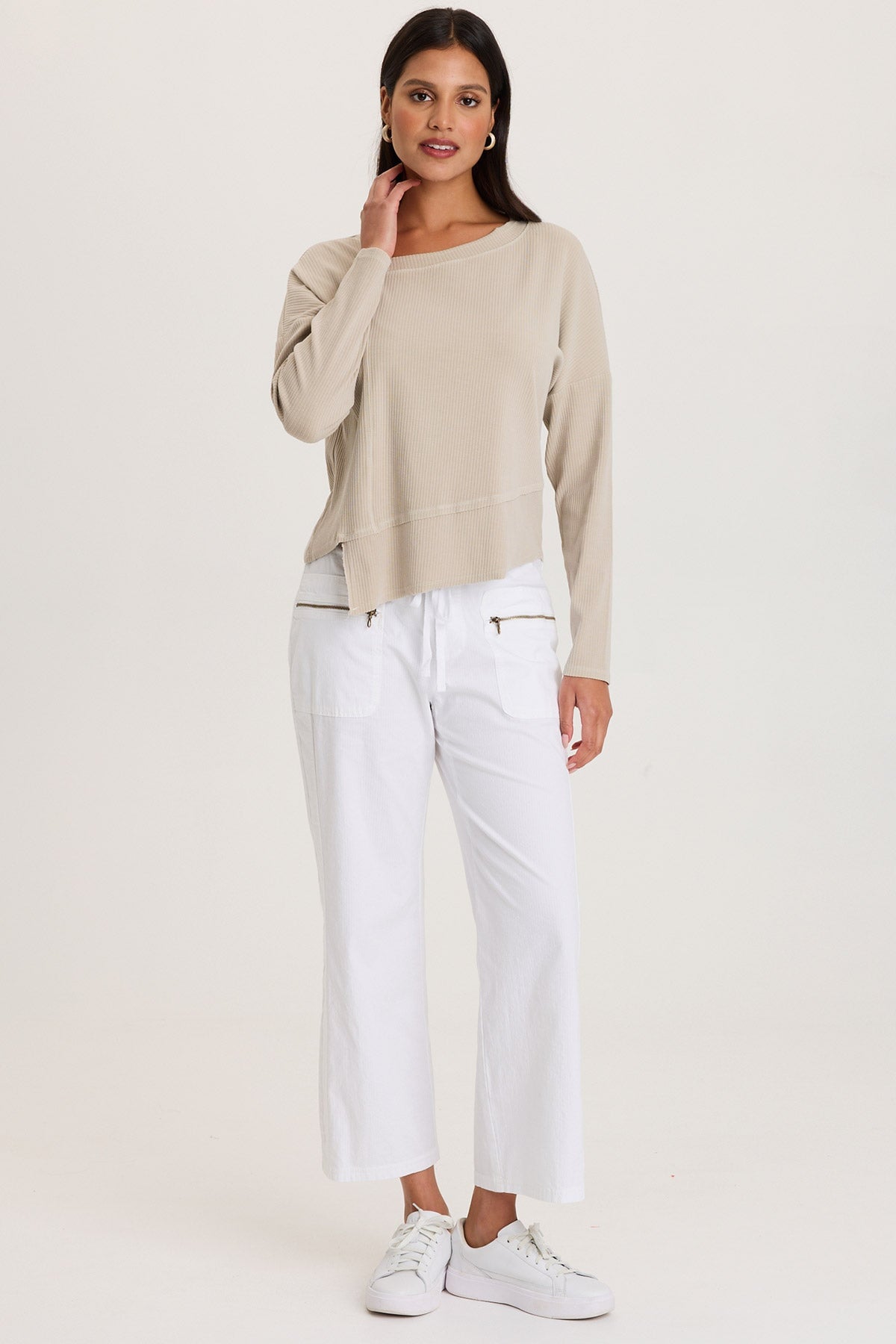 XCVI Hadden Asymmetrical Hem Long Sleeve Top