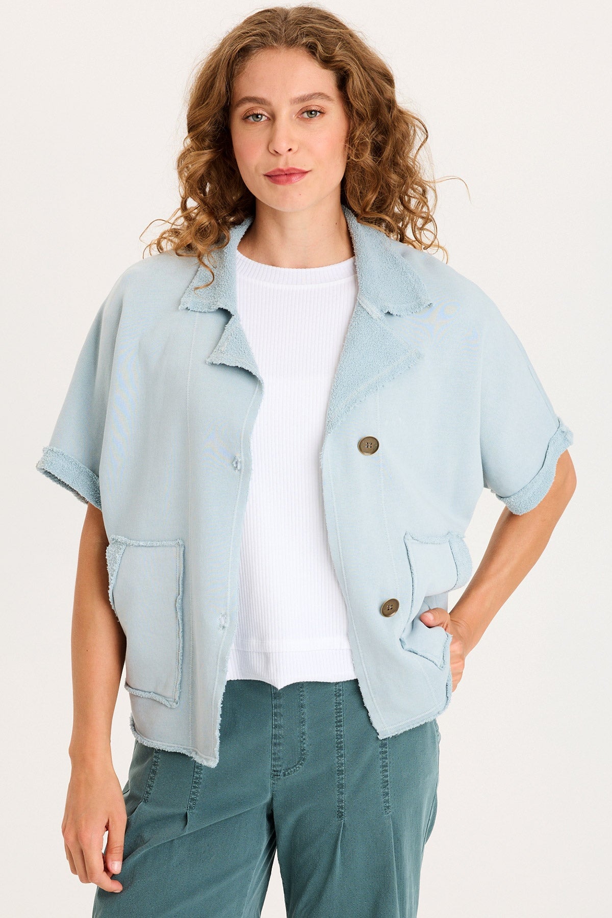 XCVI Kennison Short Sleeve Fleece Capelet