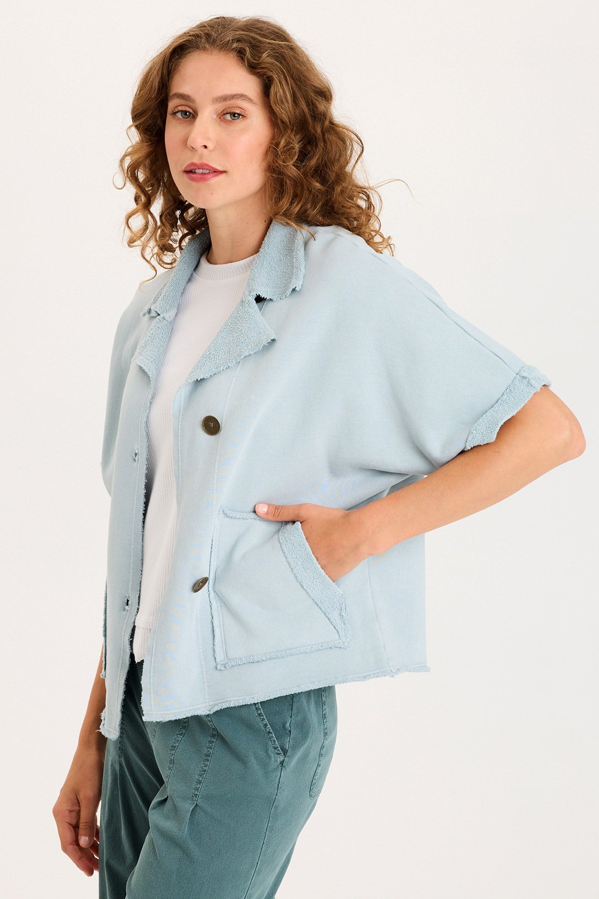 XCVI Kennison Short Sleeve Fleece Capelet