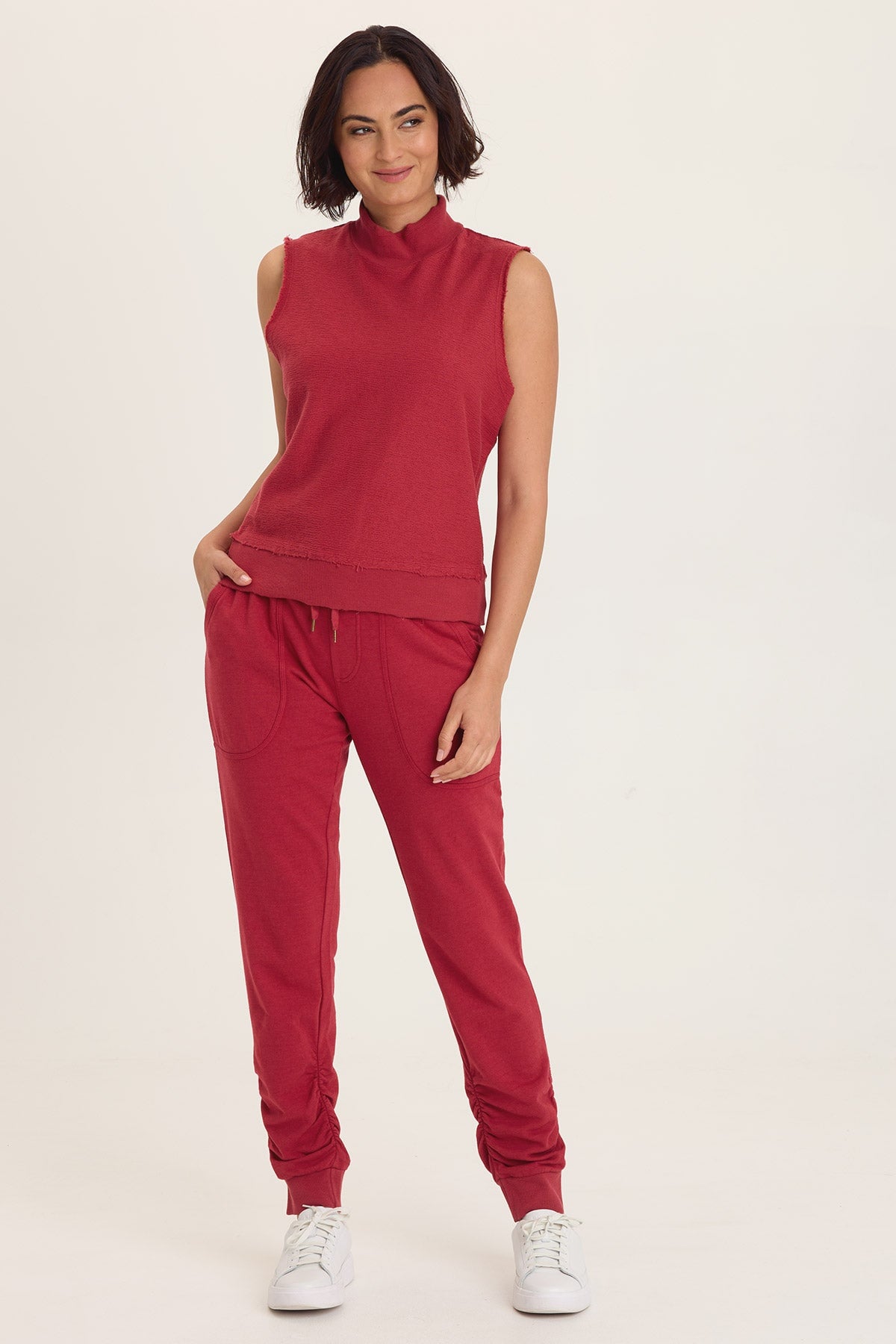 Wearables Isolde Mock Neck Crepe Knit Tank