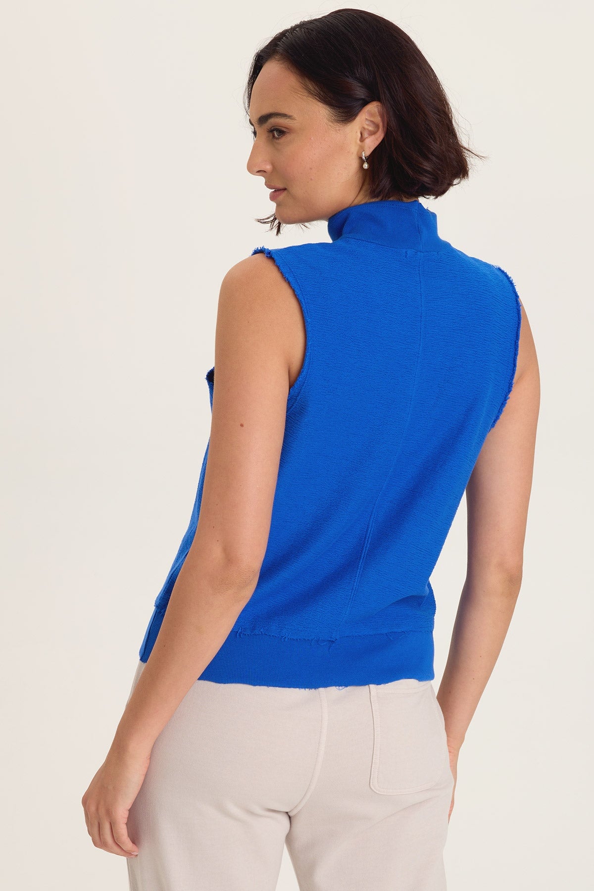 Wearables Isolde Mock Neck Crepe Knit Tank