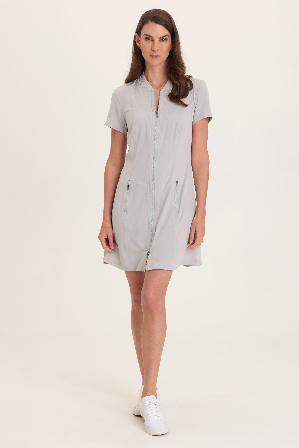 Wearables Mulder Active Double Zipper Short Sleeve Jacket Dress