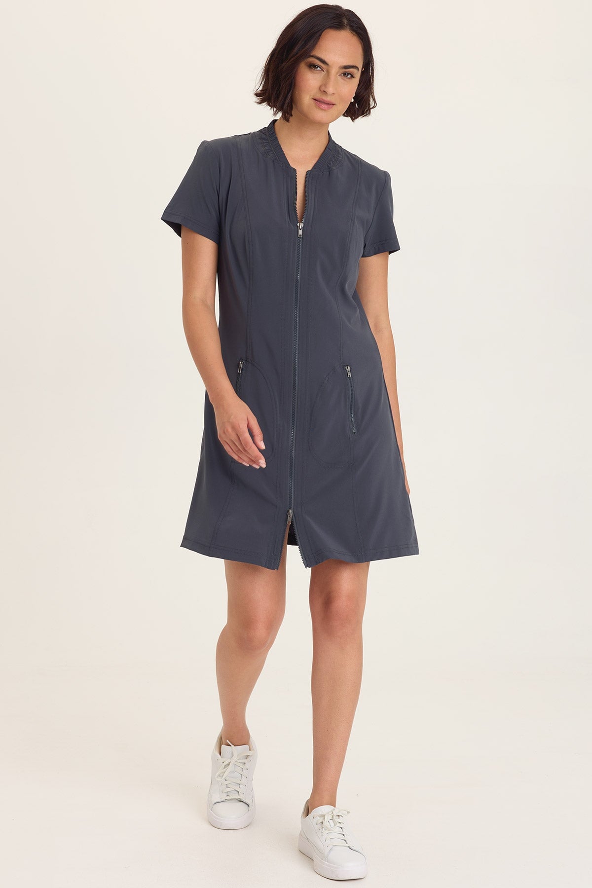 short sleeve jacket dress House OF CB Georgia Oversized-Shoulder Stretch-Woven Blazer Dress
