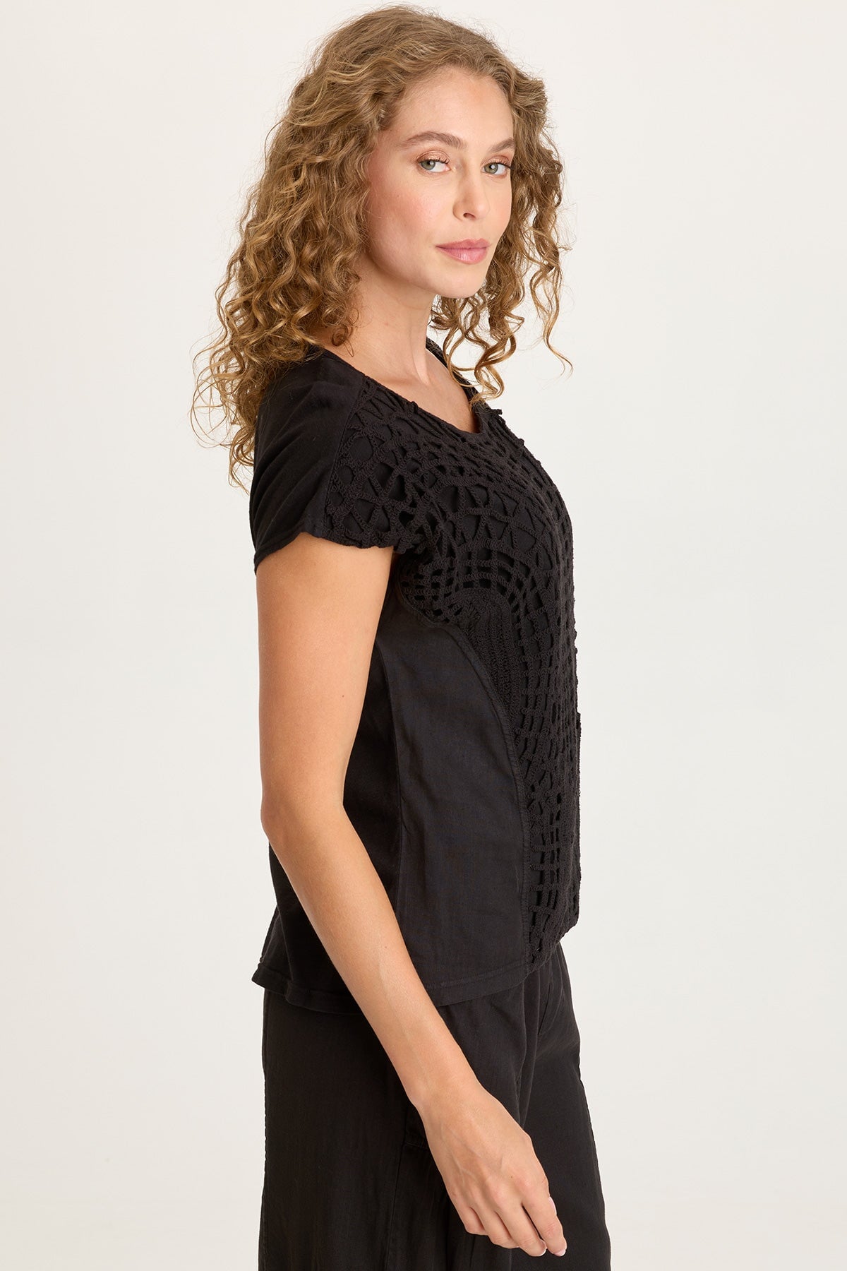 XCVI Nashir Crochet/Jersey Top