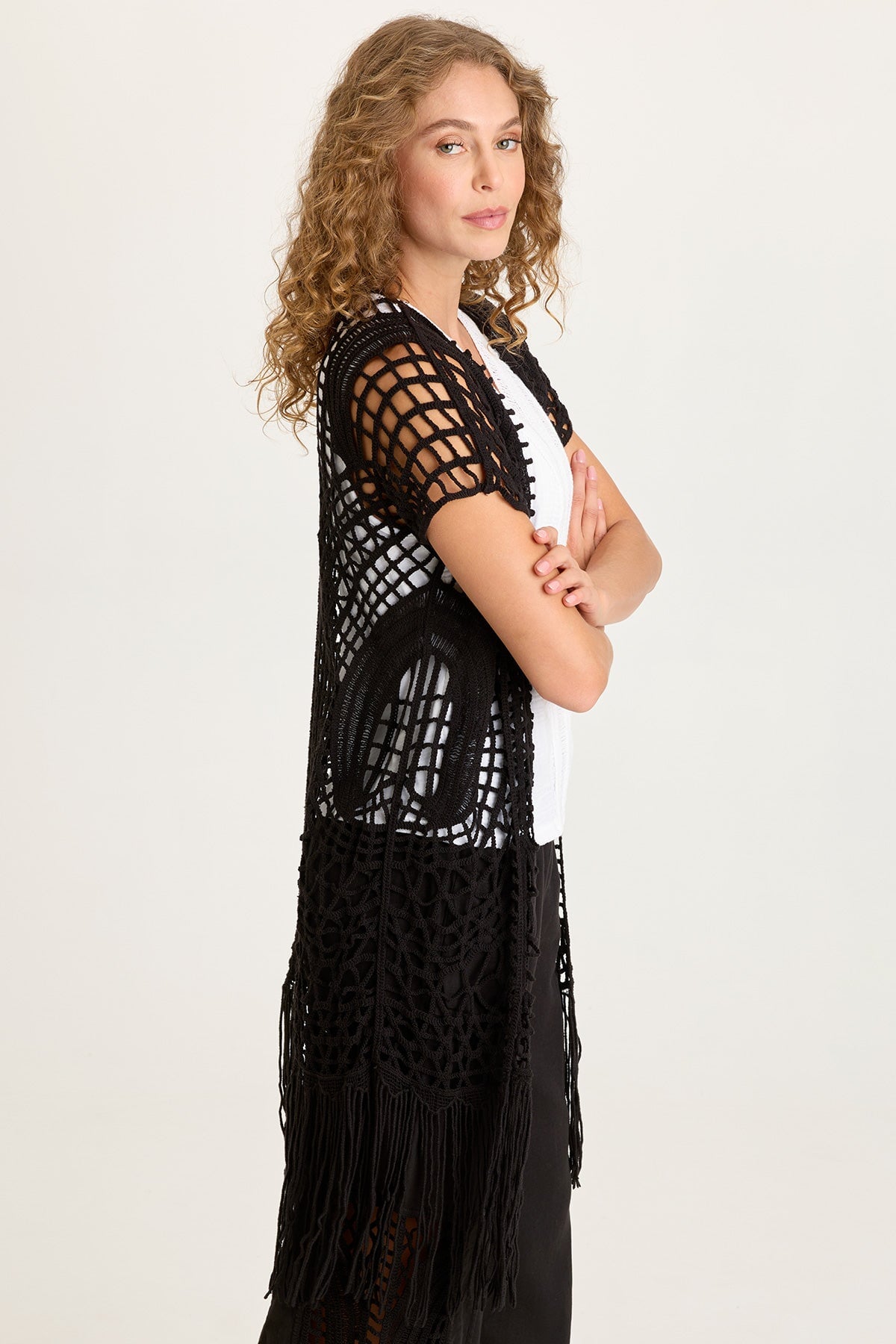 XCVI Calix Crochet Fringe Cover-Up