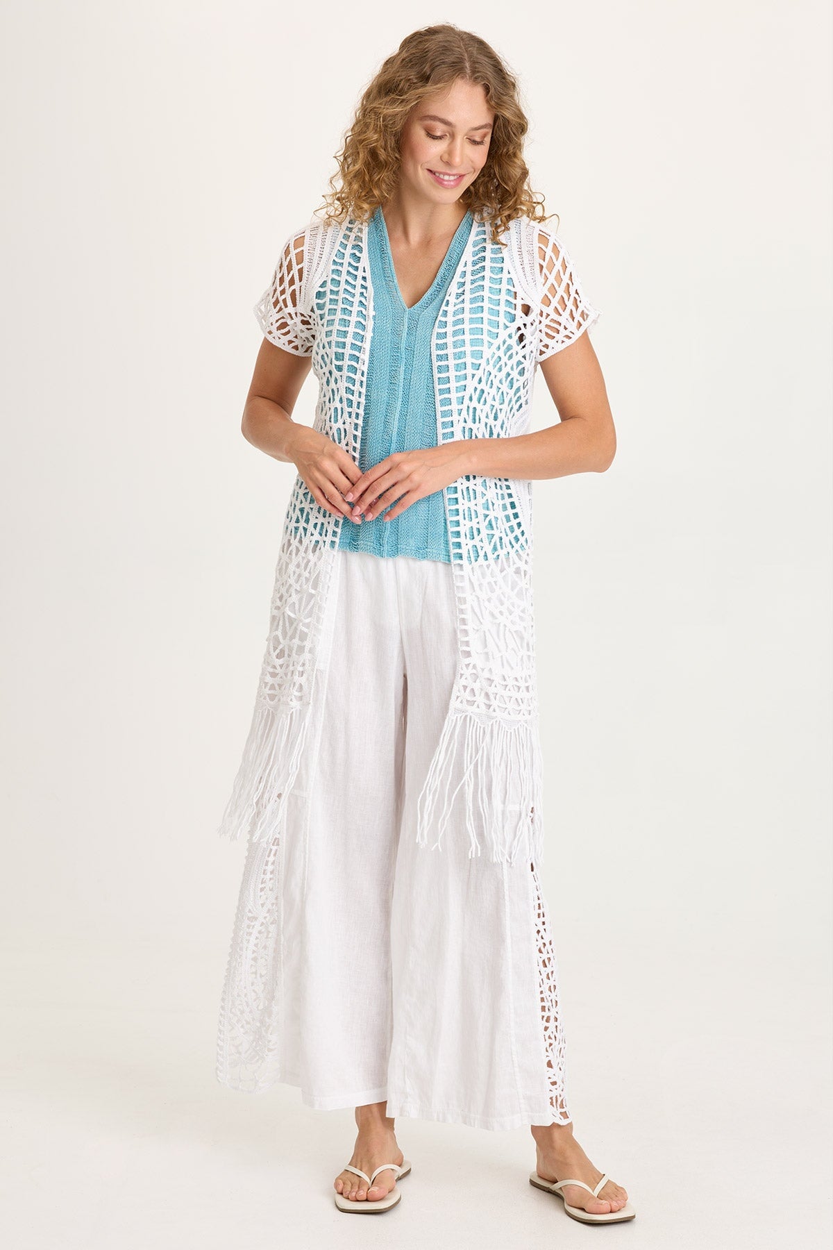 XCVI Calix Crochet Fringe Cover-Up