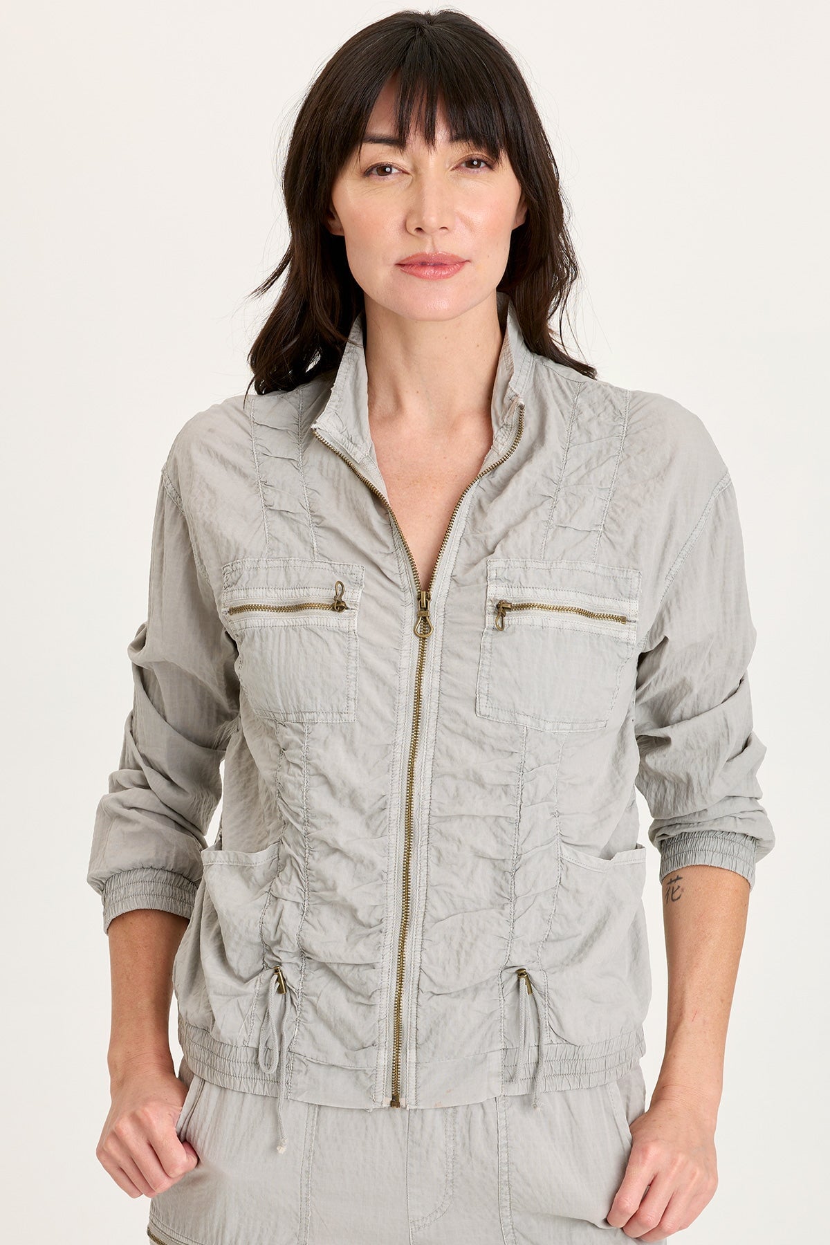 XCVI Amis Textured Cinchable Bomber