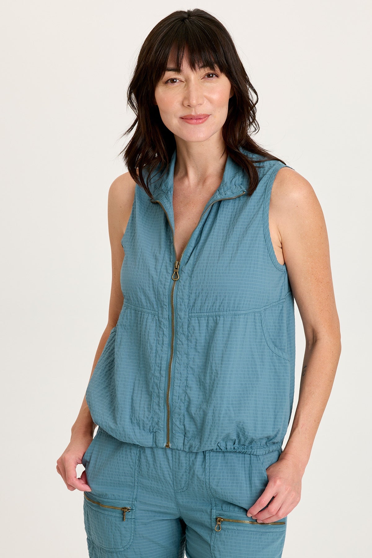 XCVI Tallis Textured Zip Front Vest