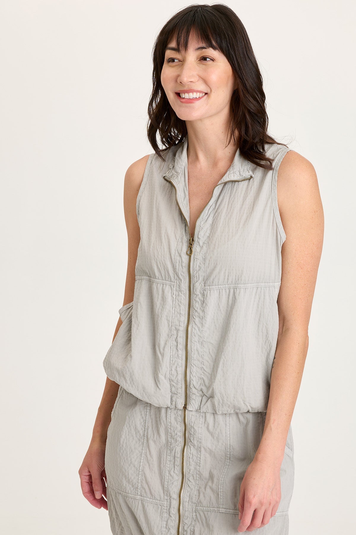 XCVI Tallis Textured Zip Front Vest