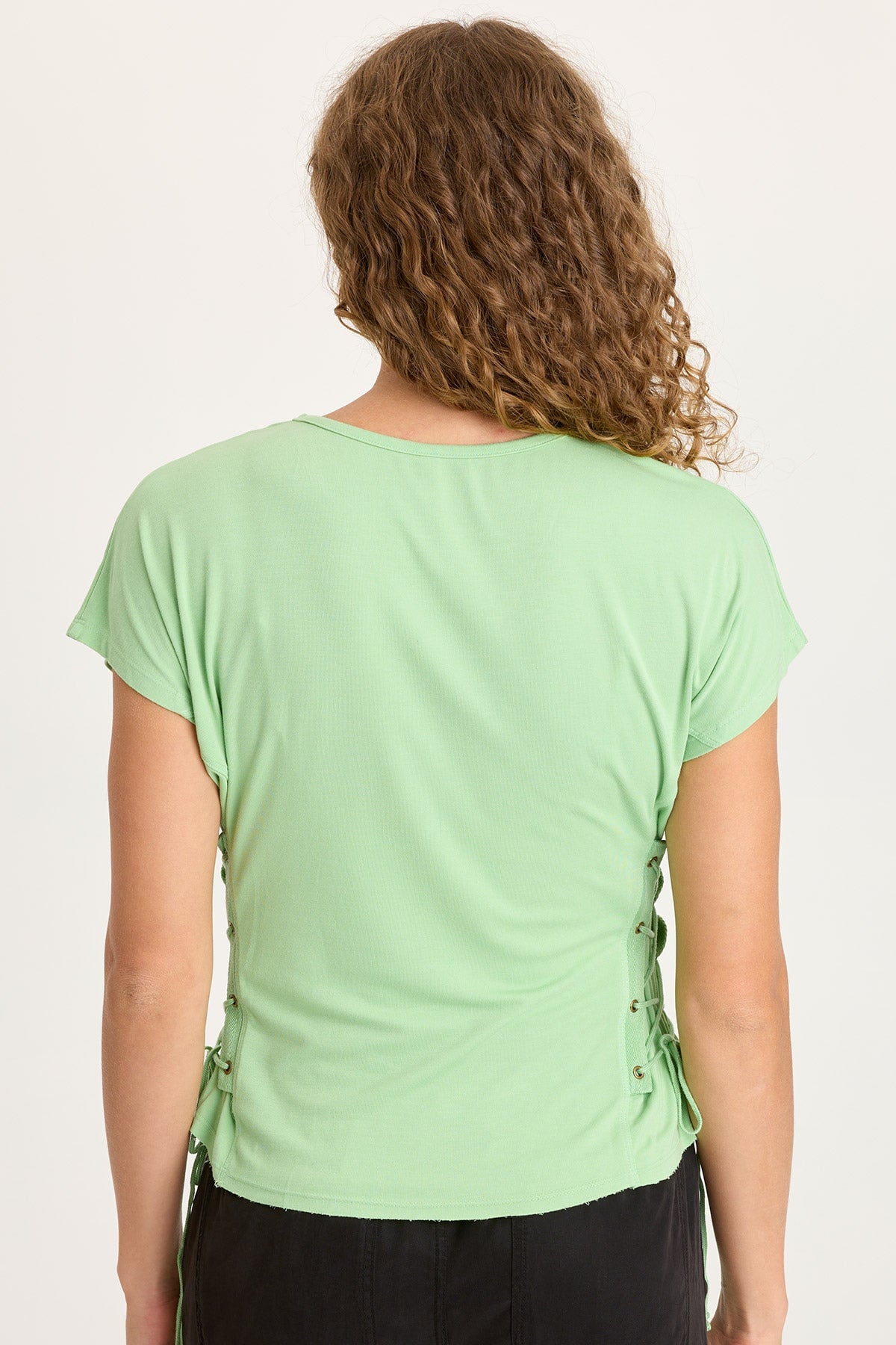 XCVI Sandro Jersey Lace-Up Top