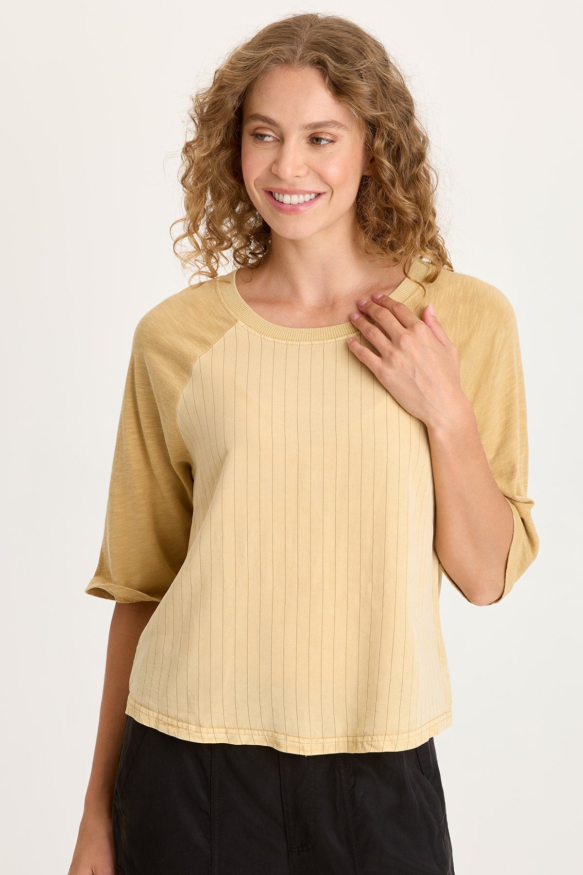 XCVI Jory Pinstripe Raglan Top