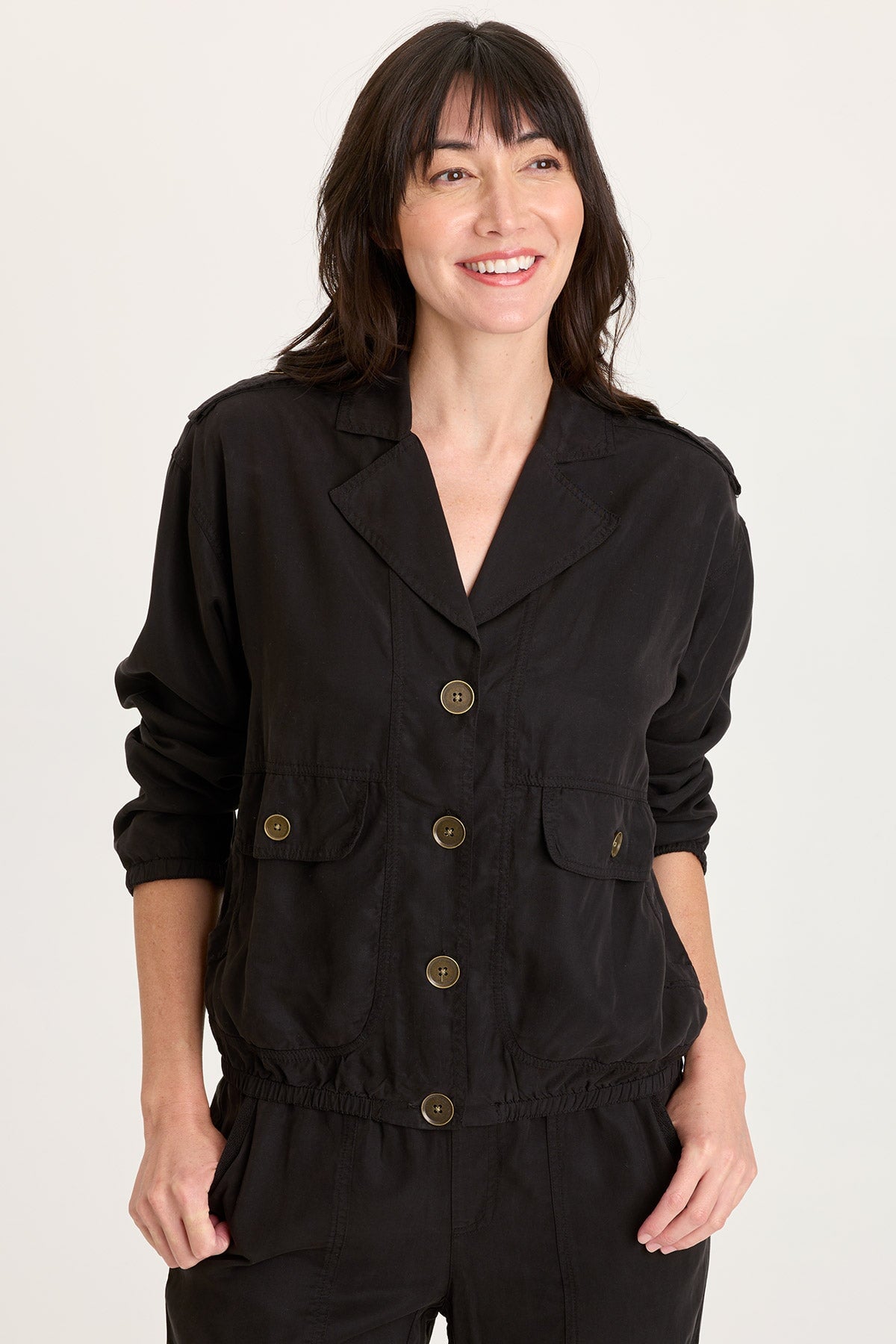 XCVI Miro Tencel Twill Long Sleeve Bomber Jacket