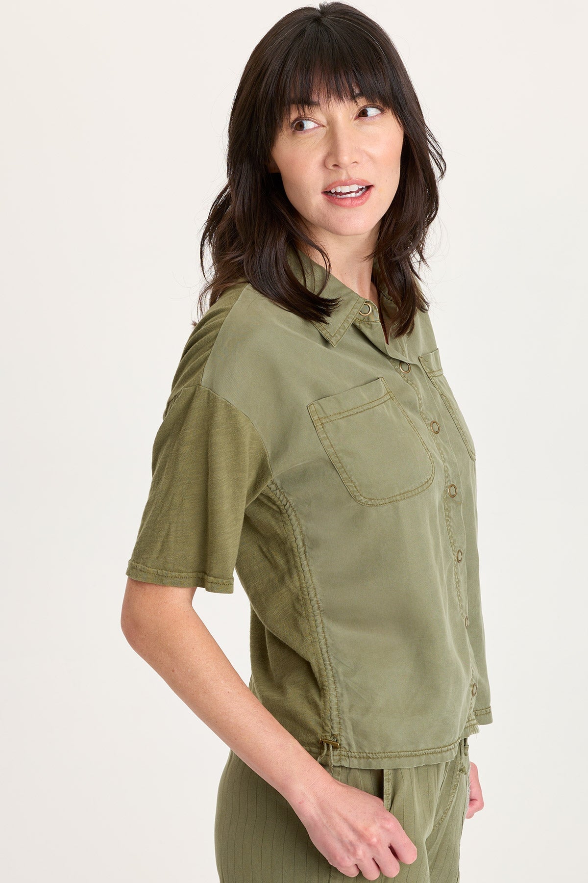 XCVI Kimbel Twill Classic Button-Up Top