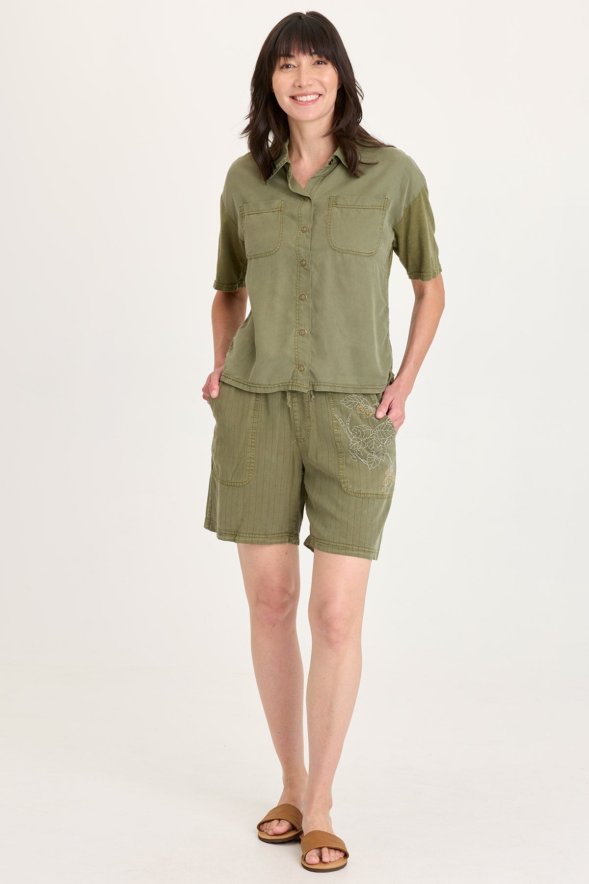 XCVI Kimbel Twill Classic Button-Up Top