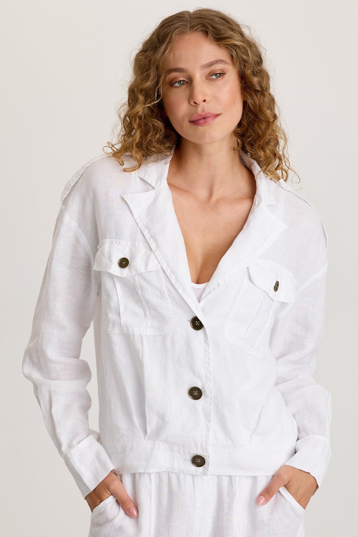 XCVI Baltazar Linen Pleated Jacket