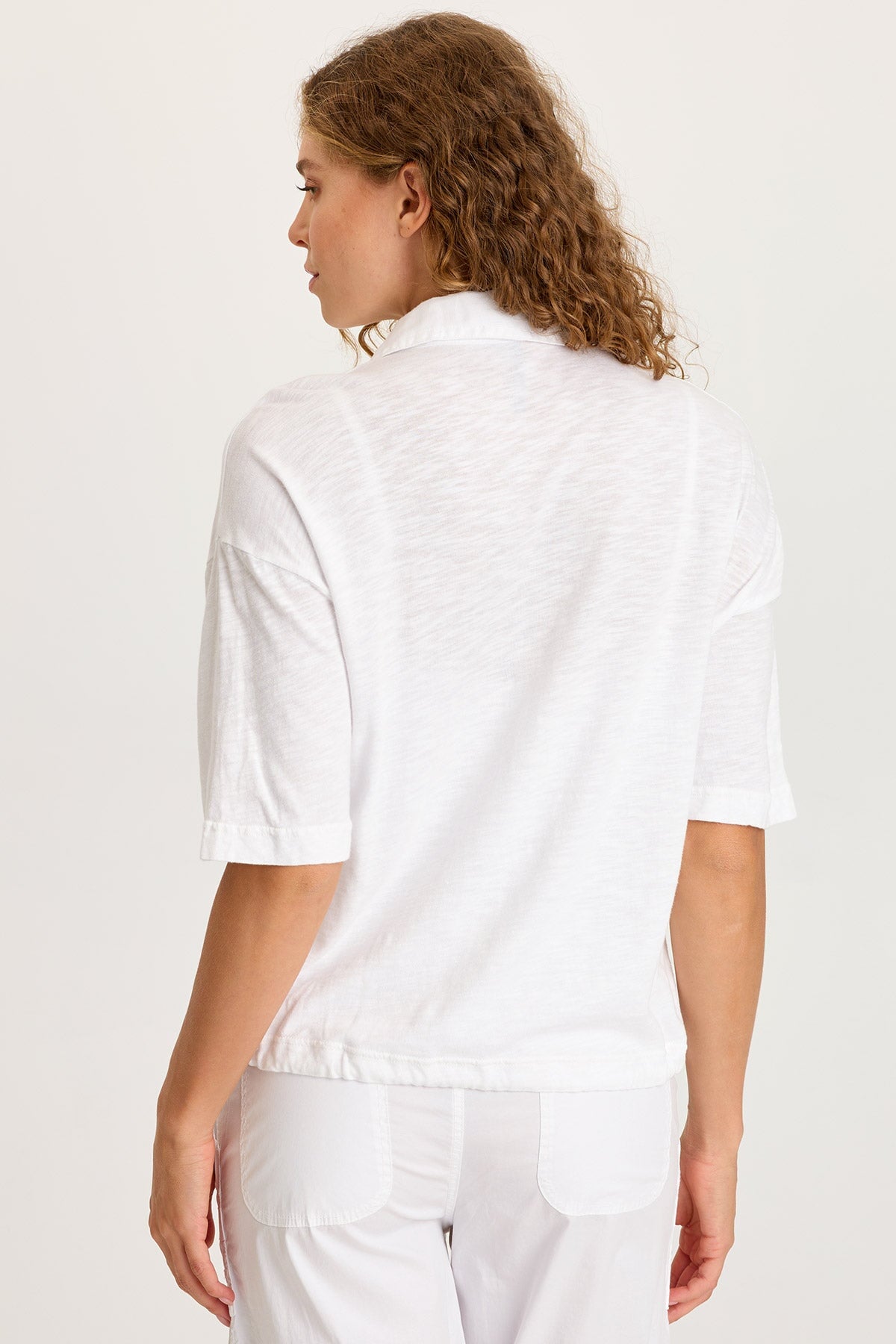 XCVI Balto Linen Snap-Up Top