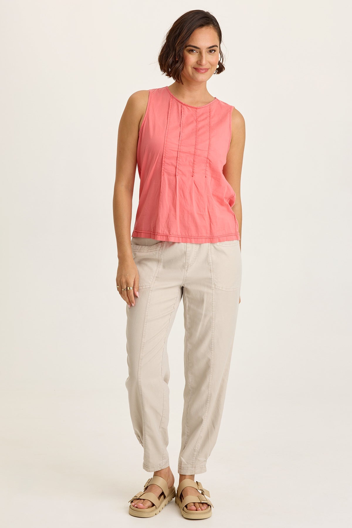 Wearables Jerilene Voile Pintuck Tank