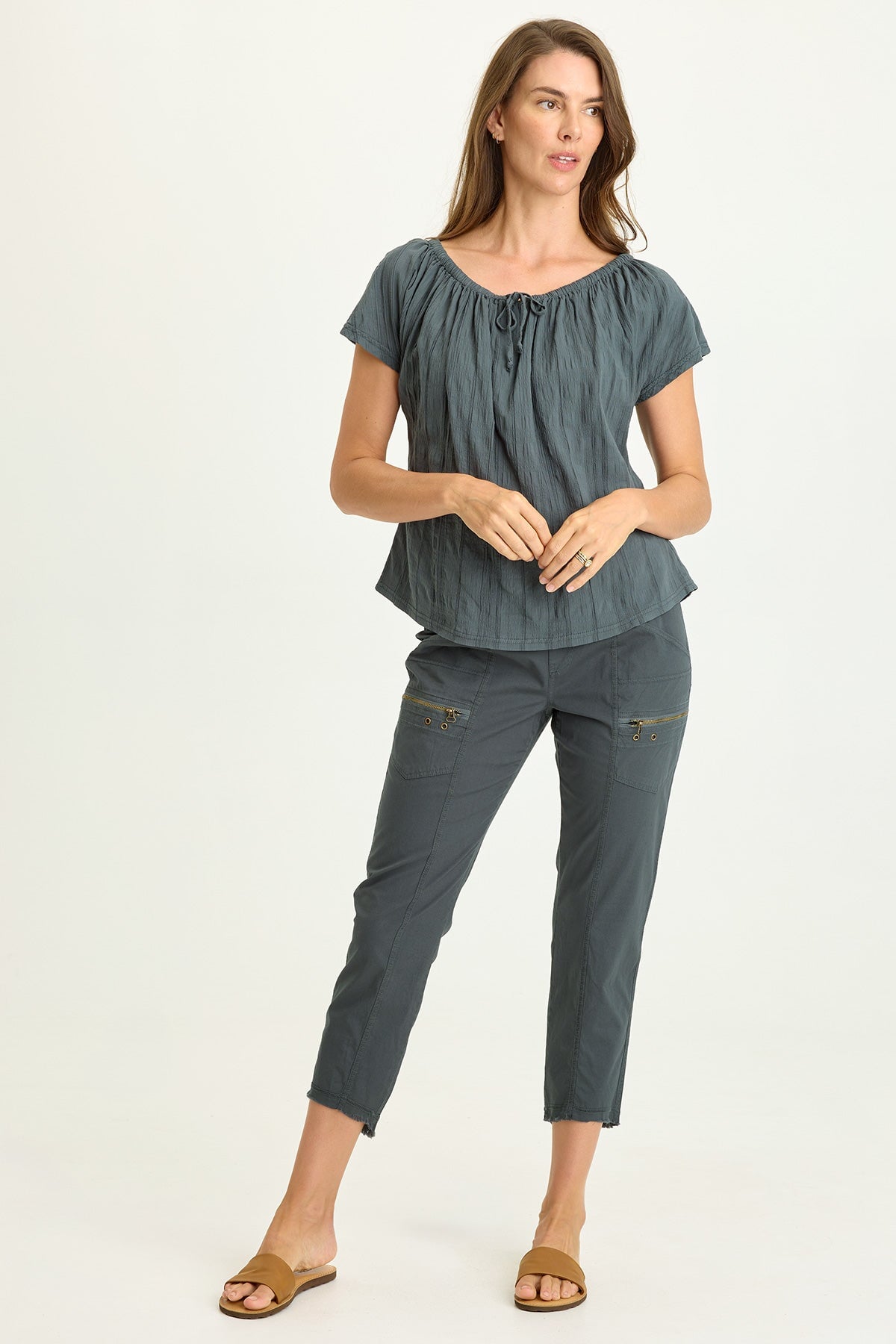 Wearables Selda Textured Gauze Cinched Top