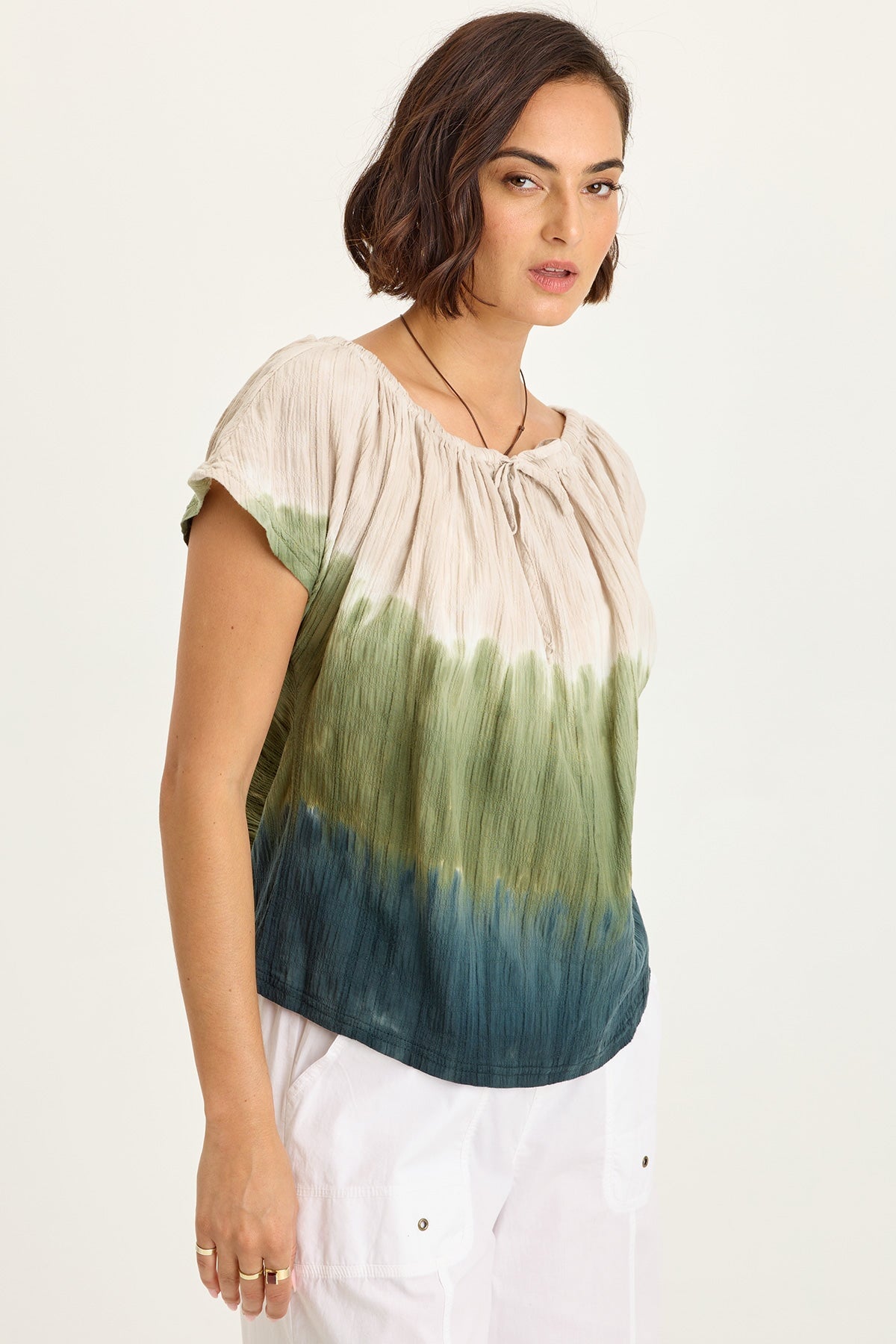 Wearables Selda Textured Gauze Cinched Top