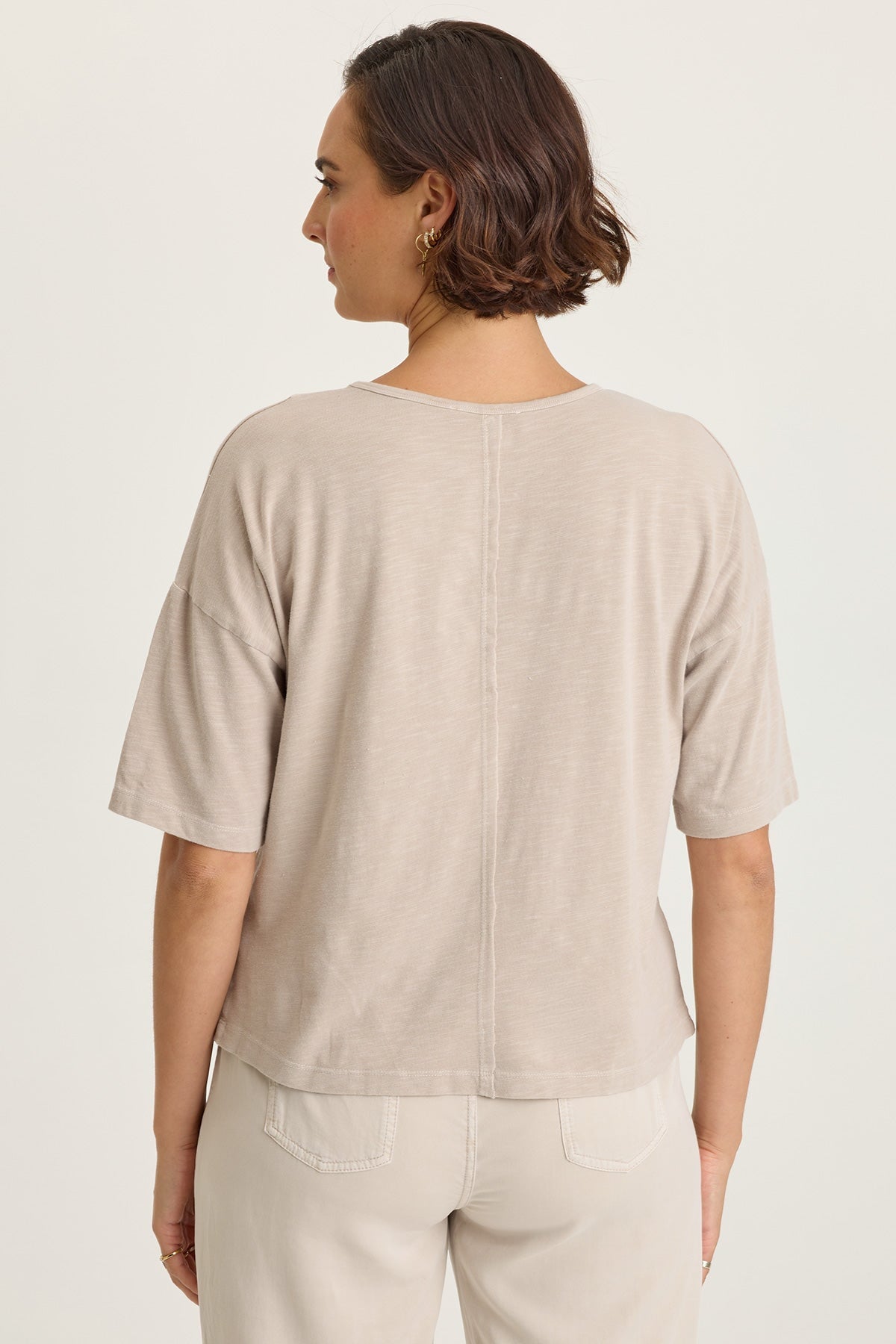Wearables Lino Twill/Jersey Boat Neck Tee
