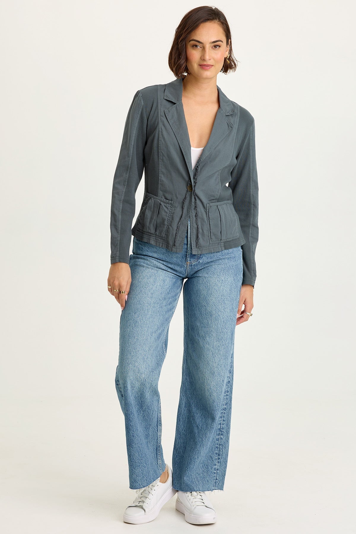 Wearables Brax Linen One-Button Blazer