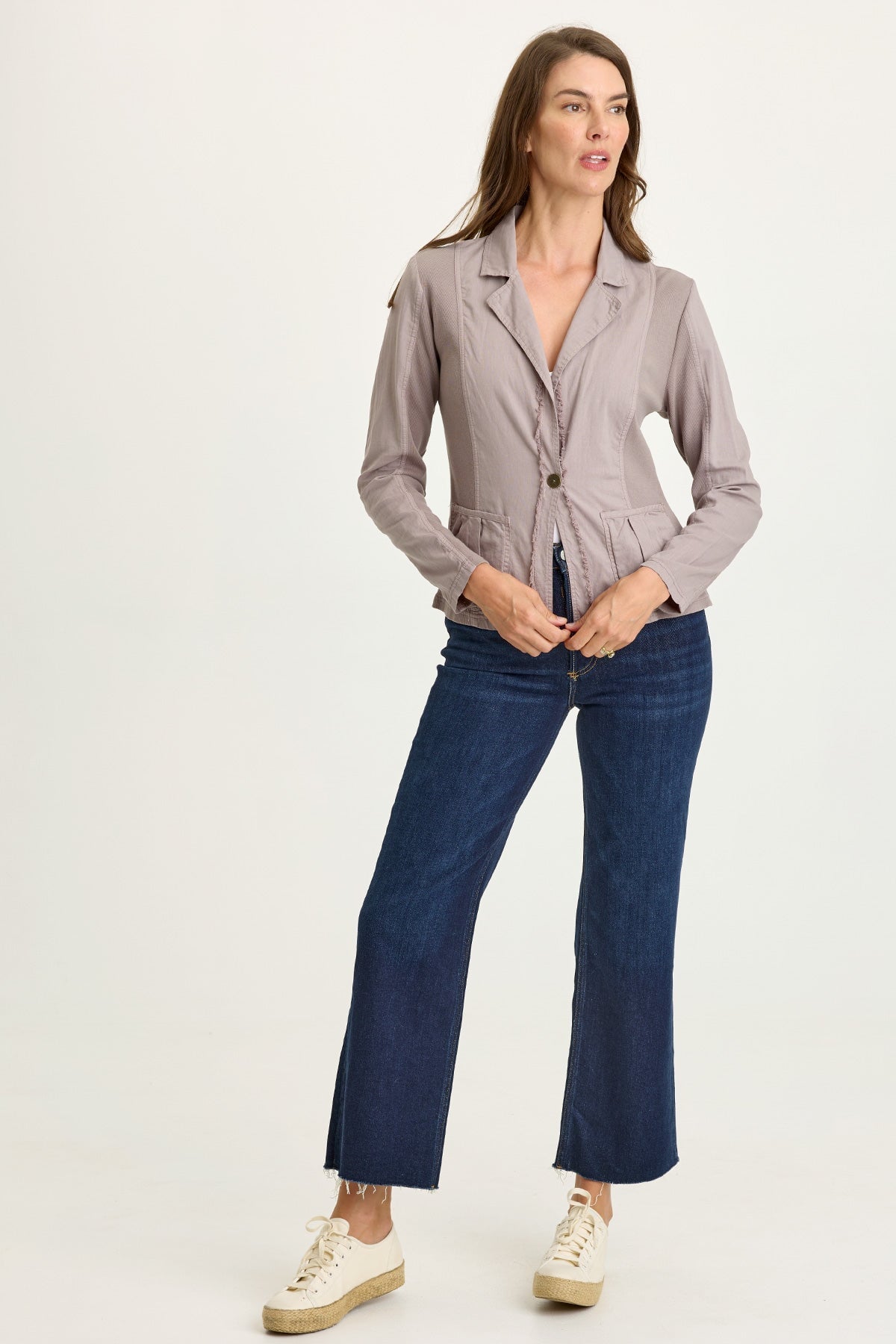 Wearables Brax Linen One-Button Blazer