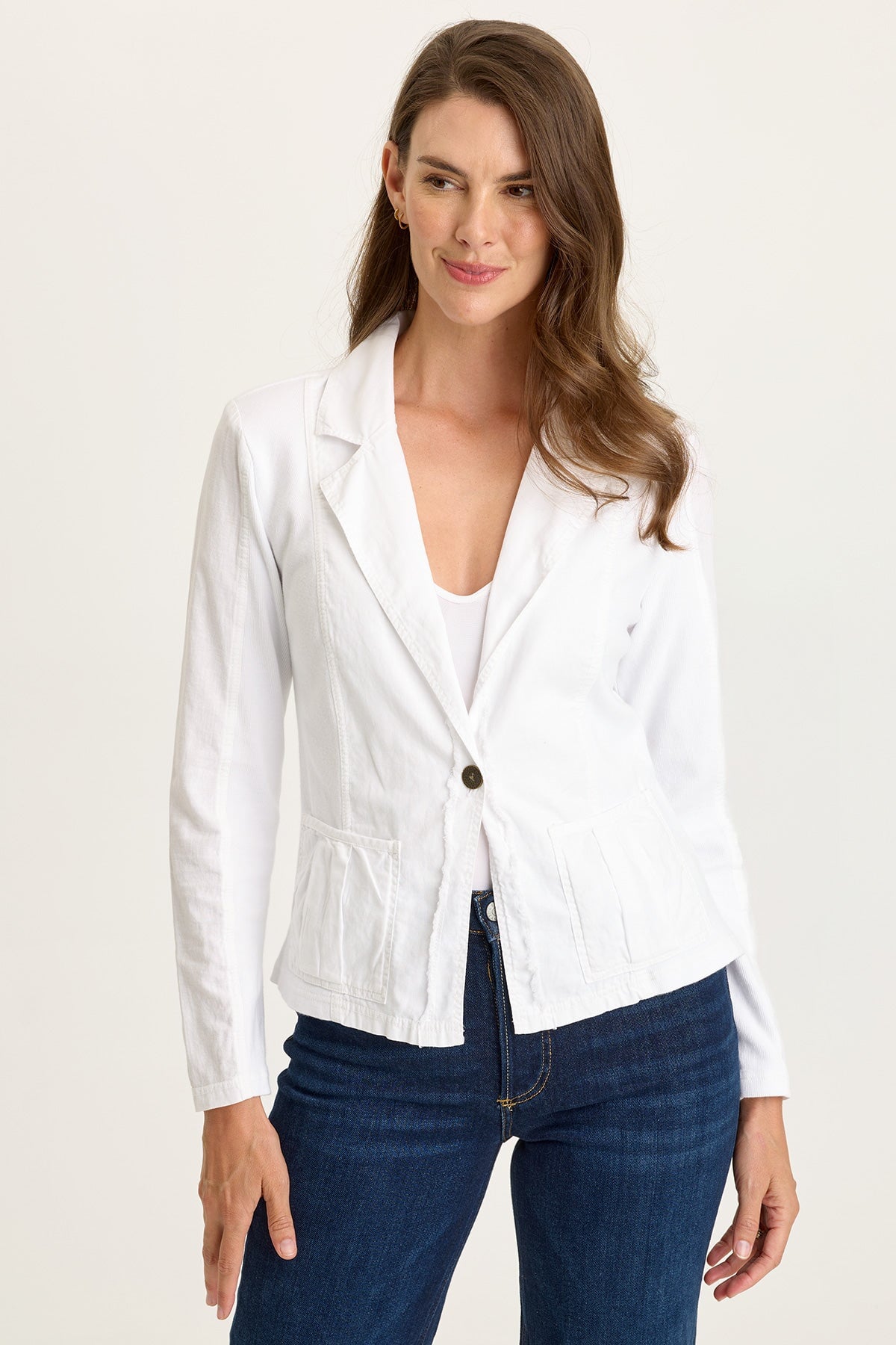 Wearables Brax Linen One-Button Blazer