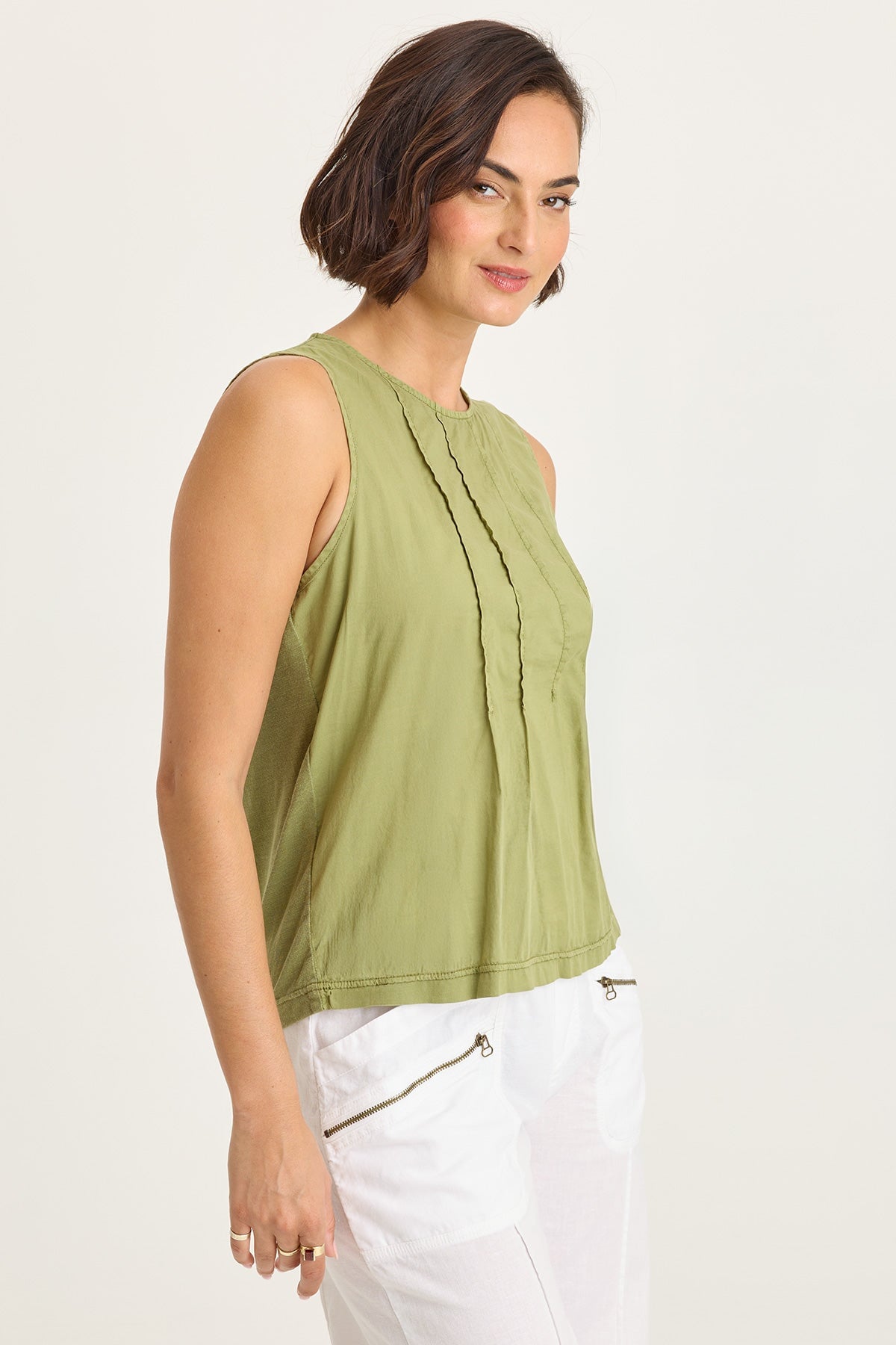 Wearables Jerilene Voile Pintuck Tank