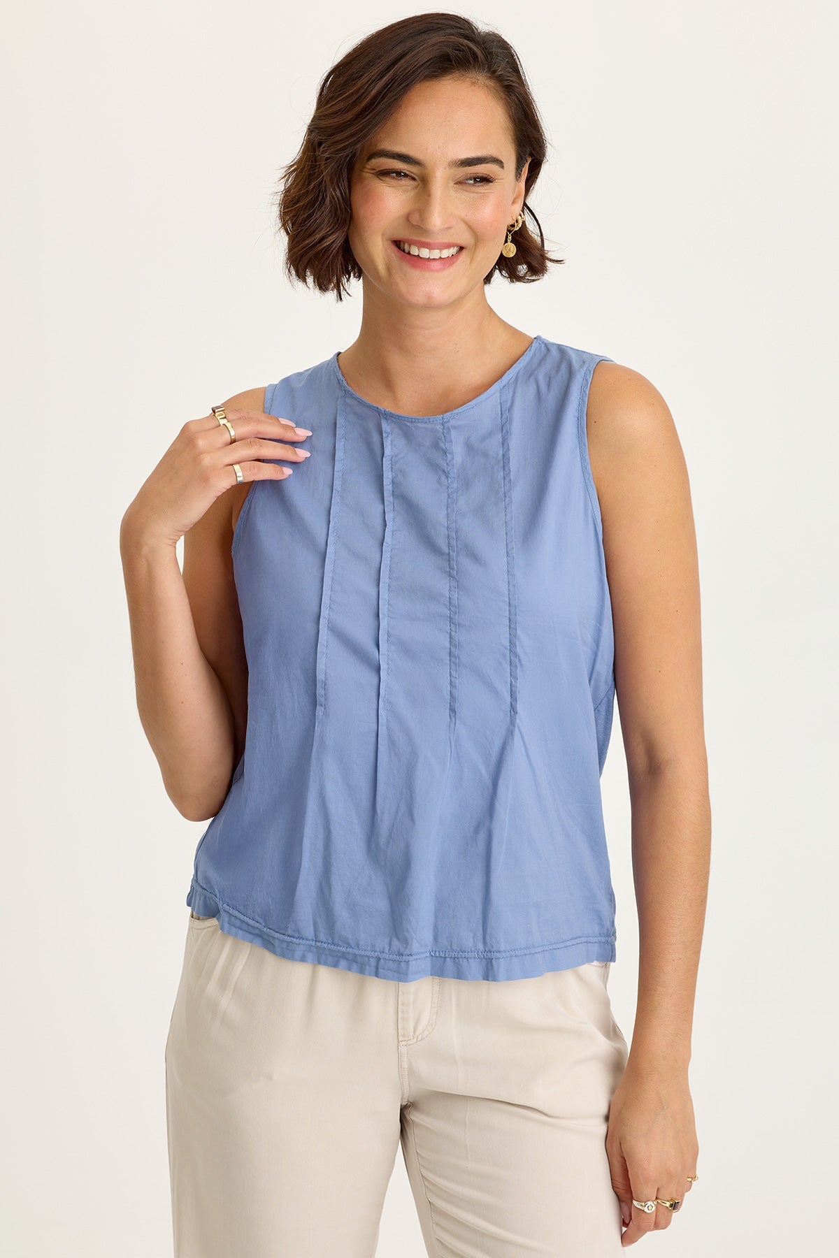 Wearables Jerilene Voile Pintuck Tank