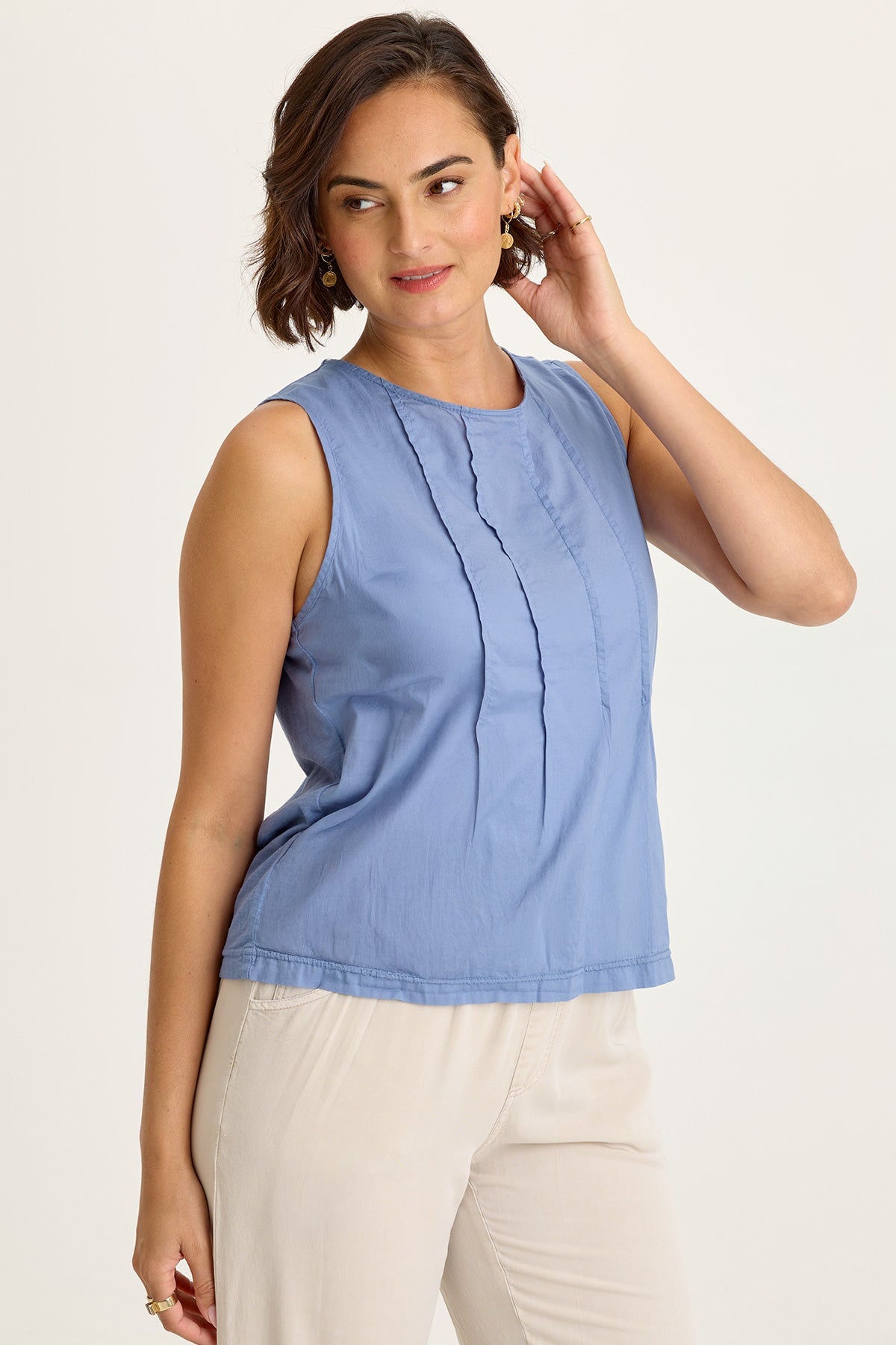 Wearables Jerilene Voile Pintuck Tank