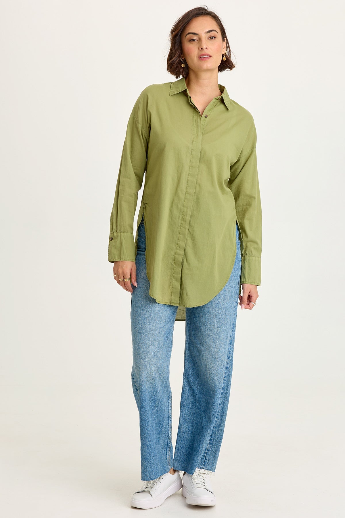 Wearables Ellard Voile High-Low Button-Up Blouse