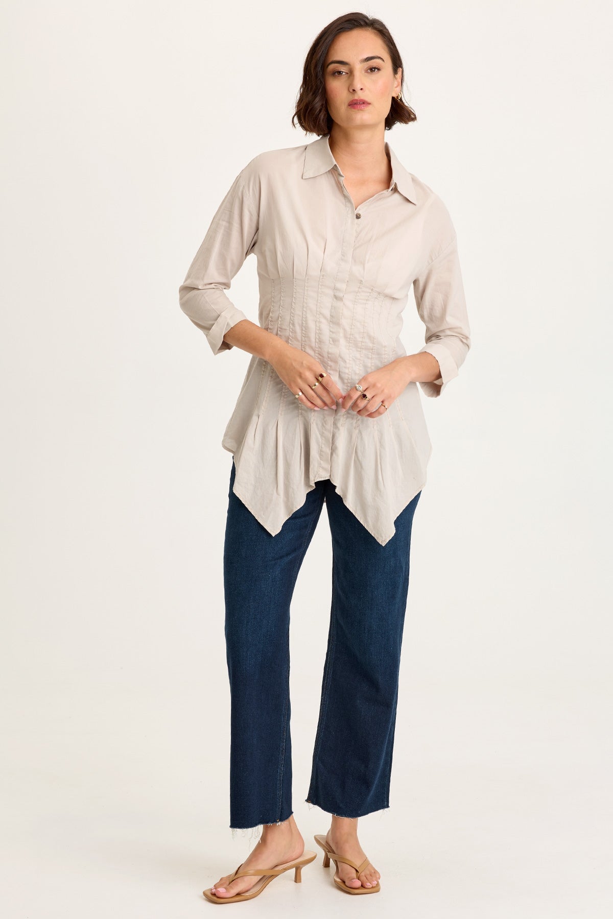 Wearables Ashlan Voile Sharkbite Blouse