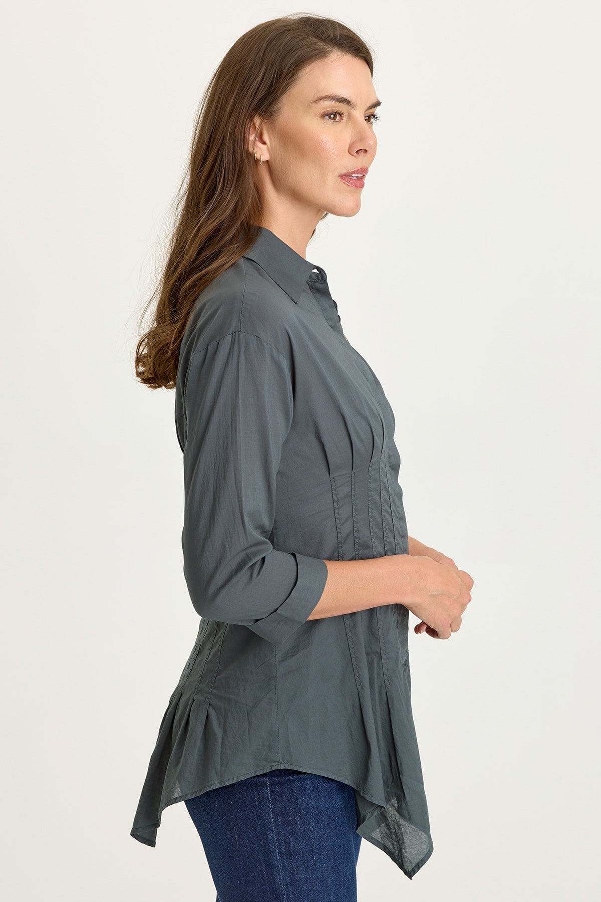 Wearables Ashlan Voile Sharkbite Blouse