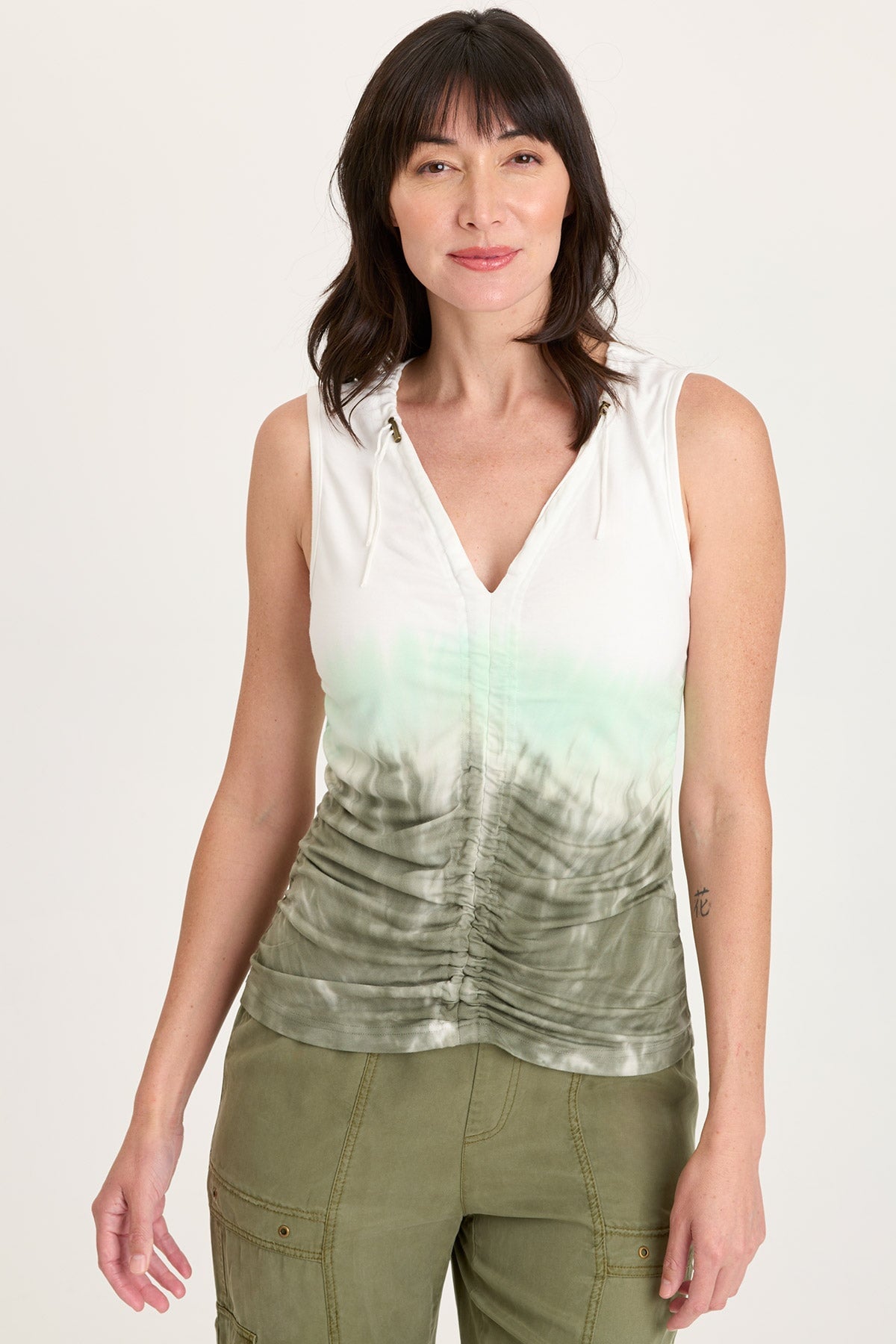 XCVI Clarice Jersey Corded V-Neck Tank