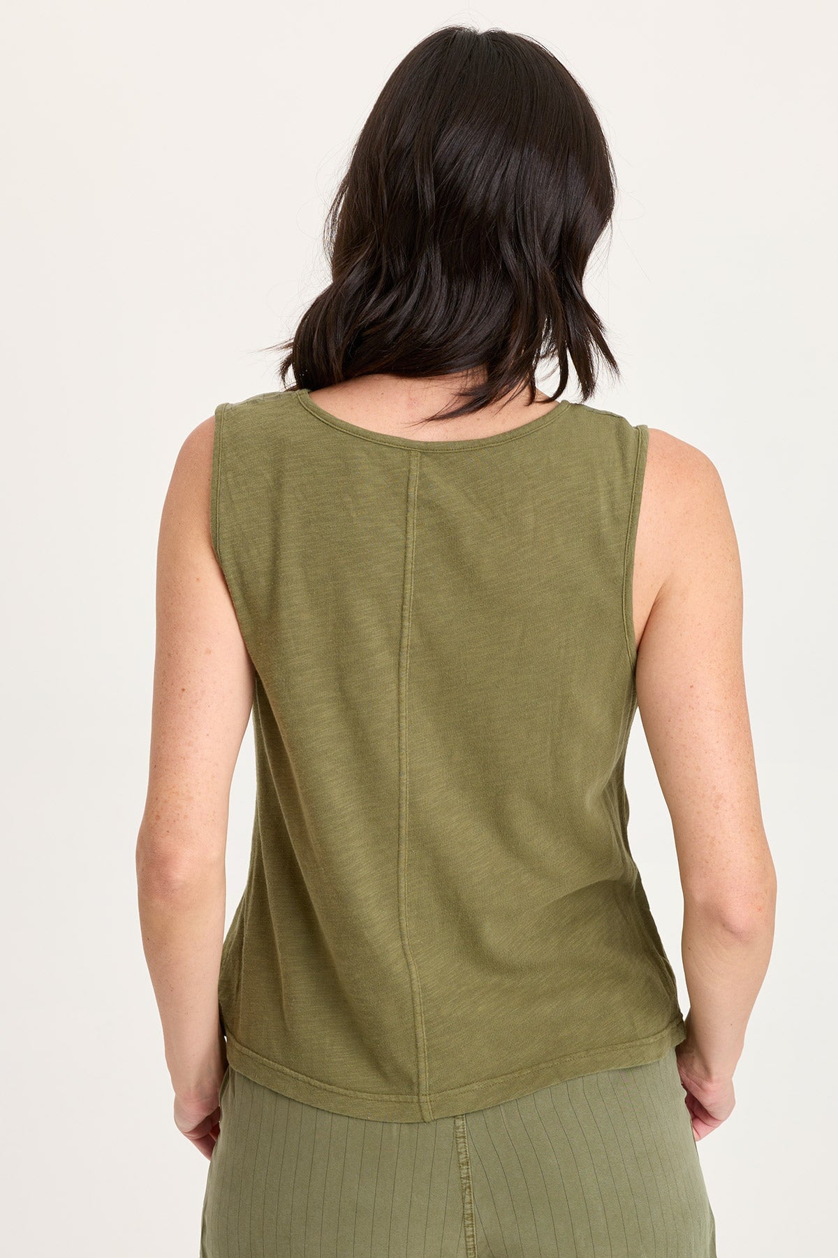 XCVI Siska Embroidered Pinstripe V-Neck Tank