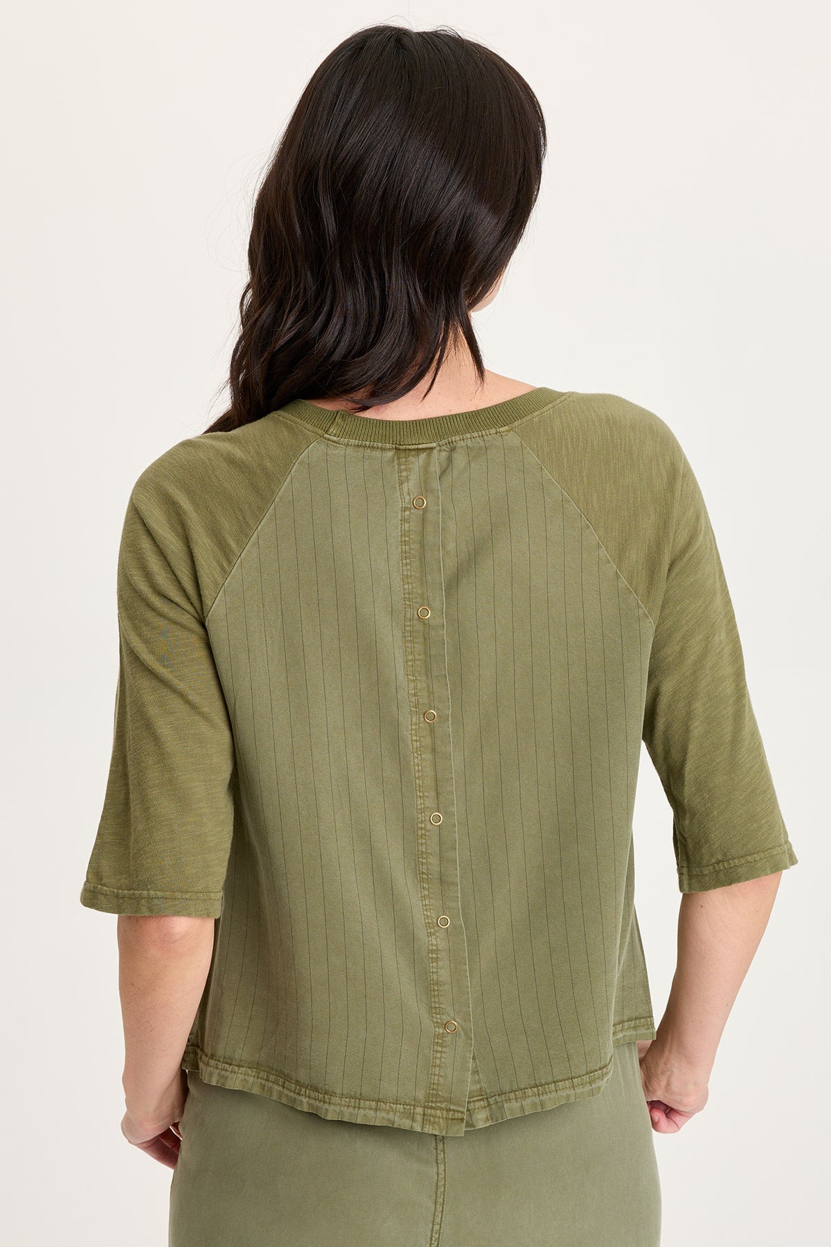 XCVI Jory Embroidered Pinstripe Raglan Top