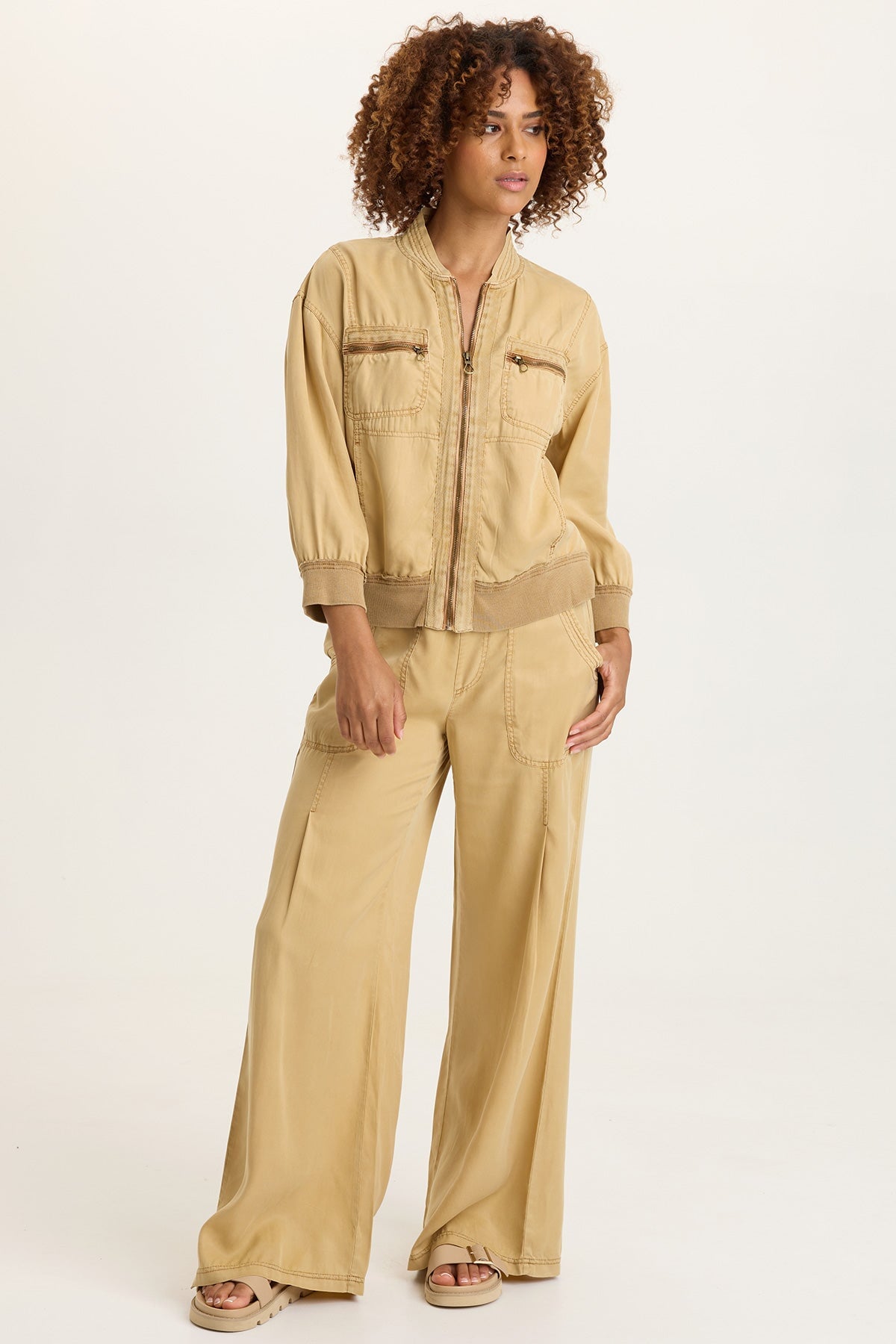 XCVI Dacia Twill Pleated Wide Leg Pant