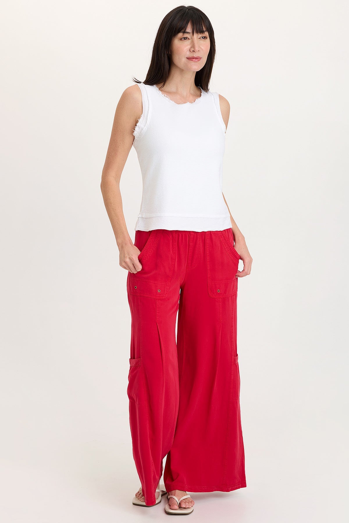 Wearables Ila Crepe Knit Raw Edge Tank