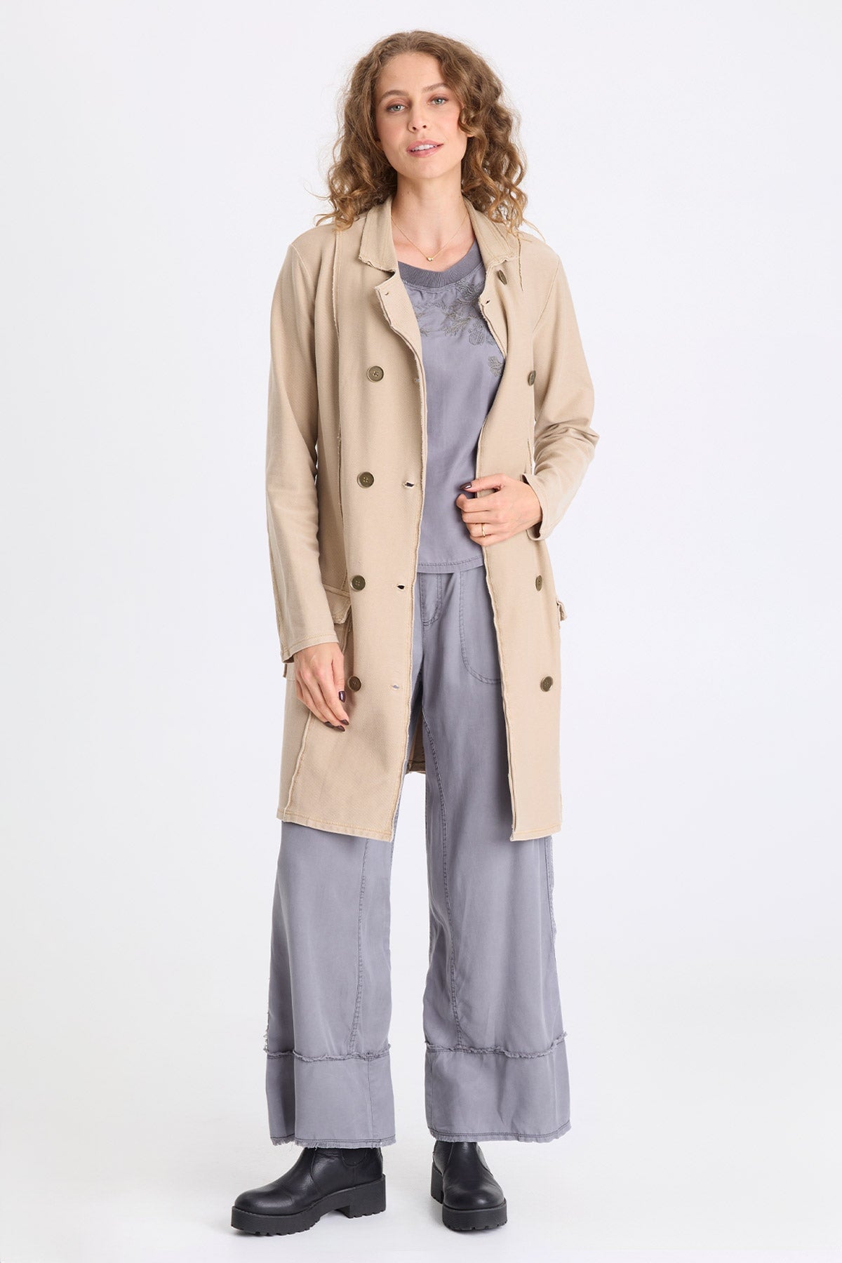 XCVI Roda Twill Knit Long Jacket