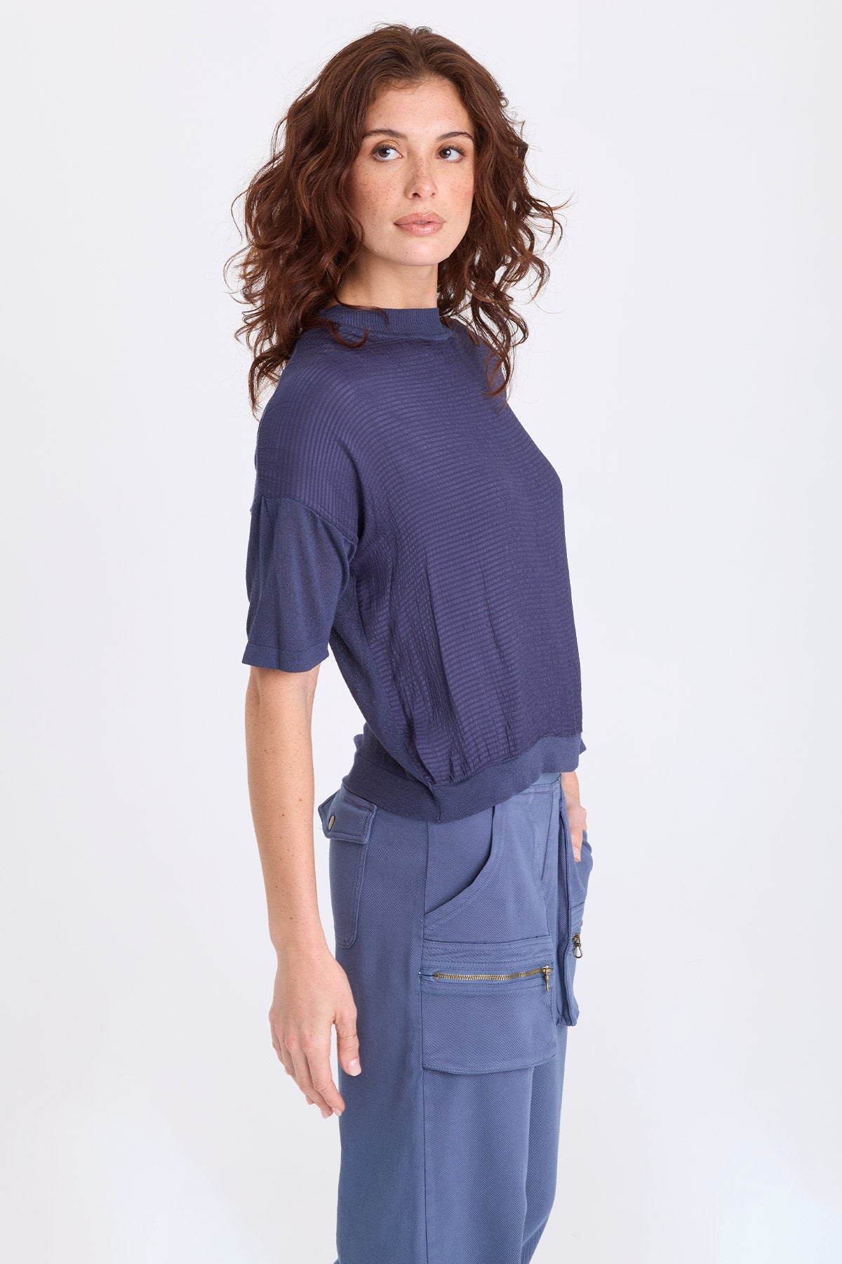 XCVI Basilia Vivi Stripe Short Sleeve Top
