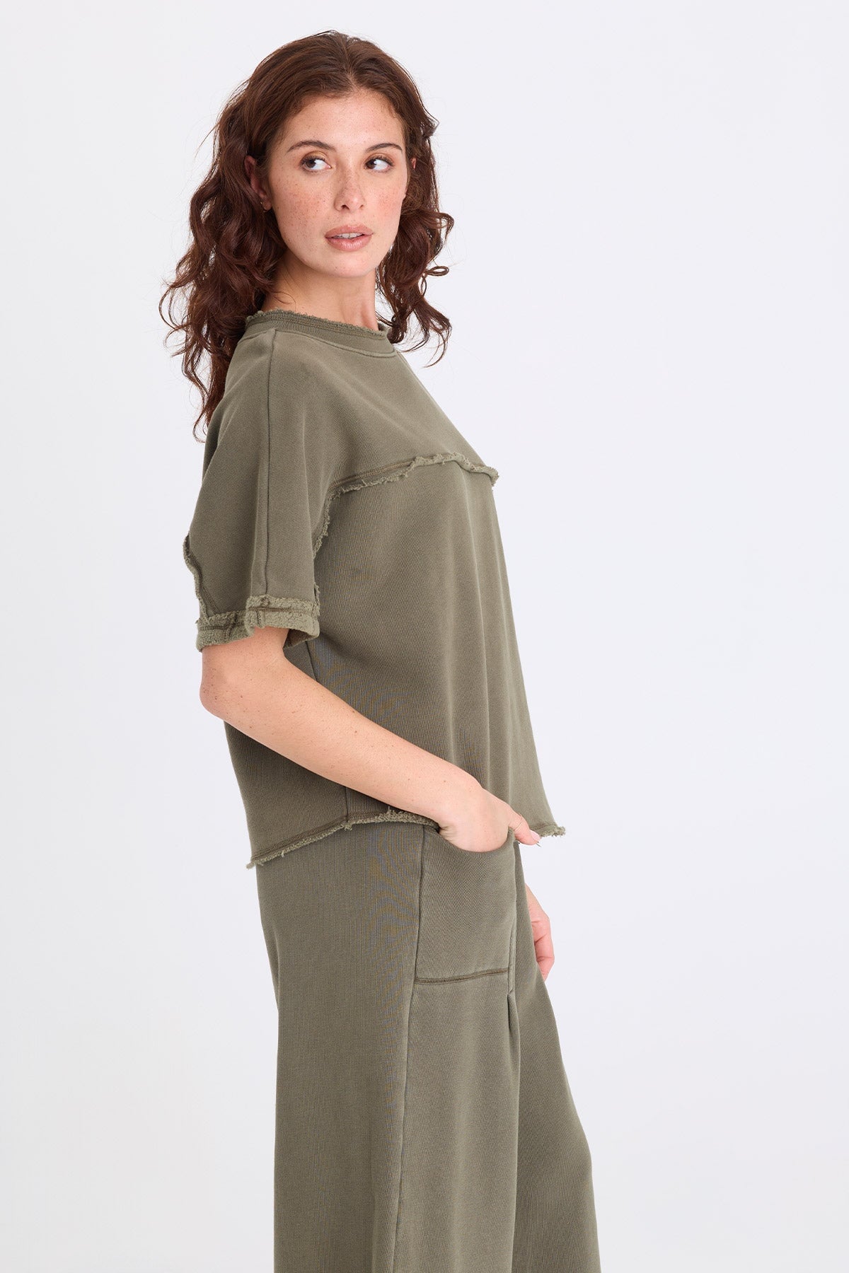 XCVI Vita Fleece Short Sleeve Pullover