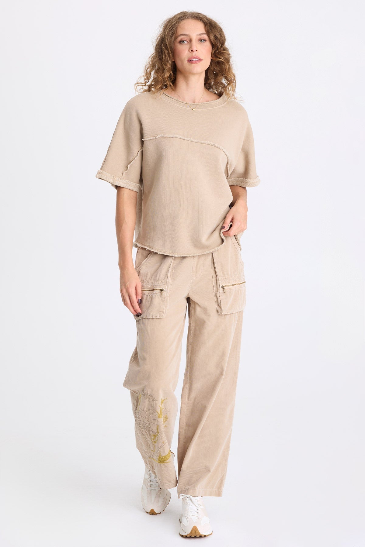 XCVI Aleks Embroidered Corduroy Pant