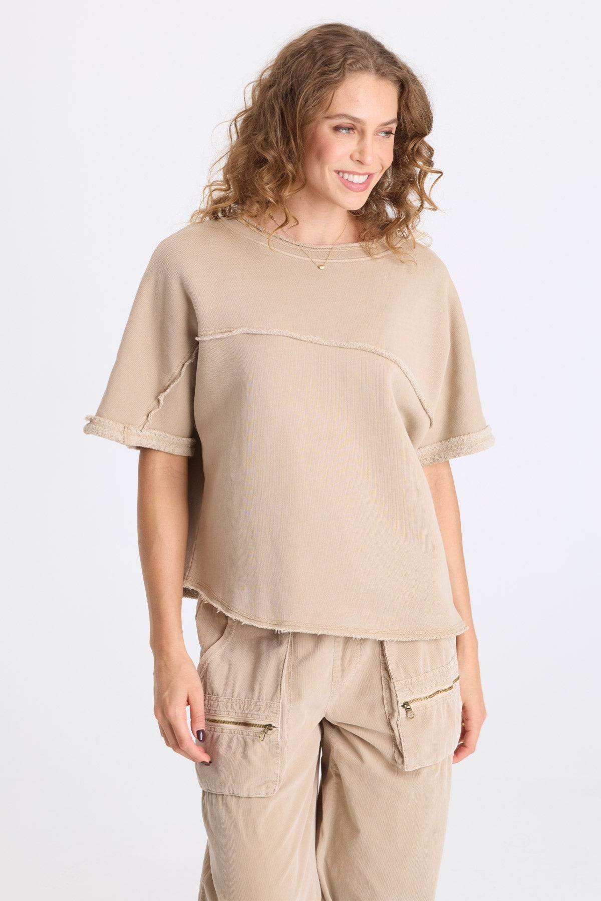 XCVI Vita Fleece Short Sleeve Pullover