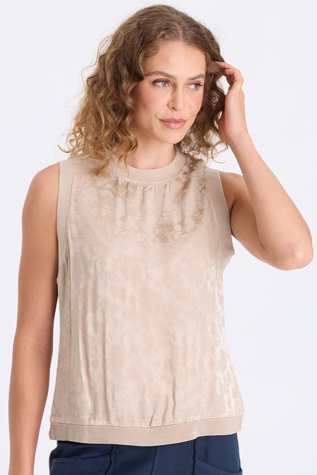 XCVI Helios Textured Satin Tank