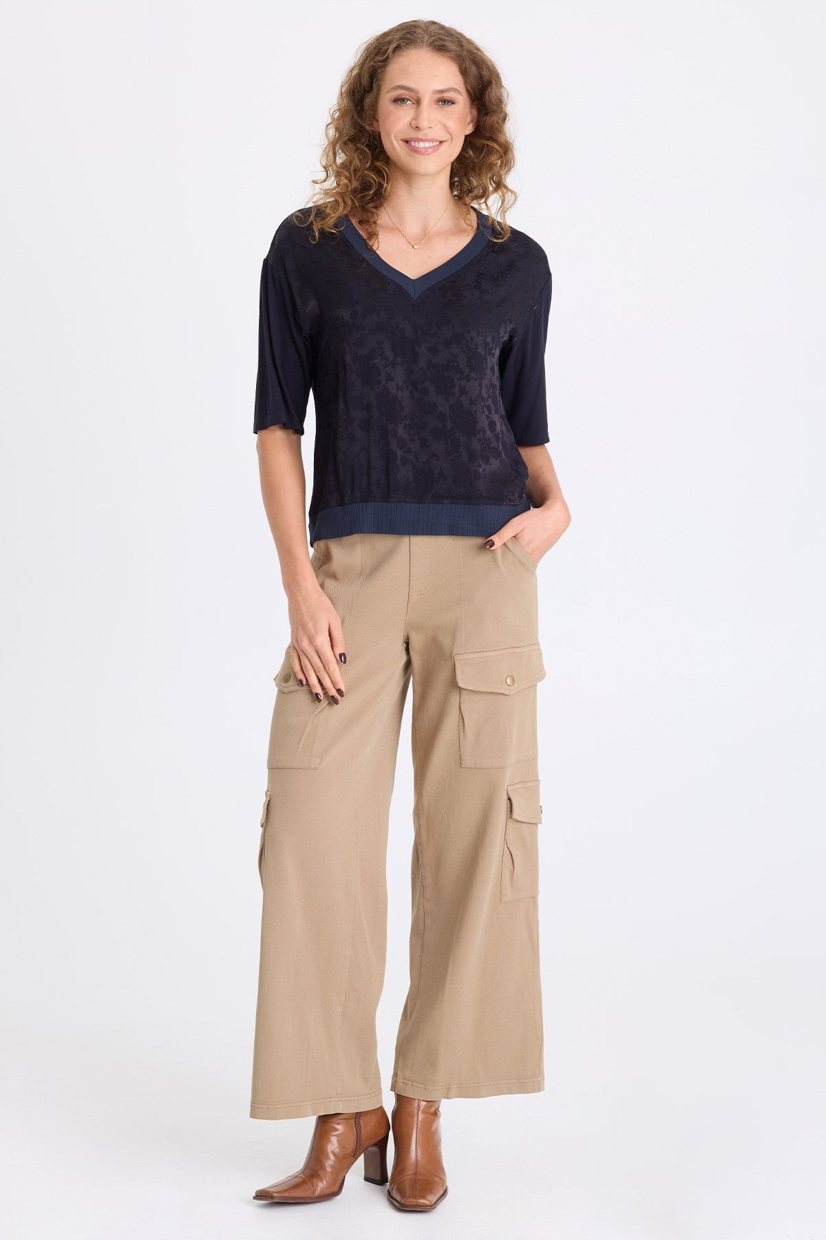 XCVI Romulus Twill Wide Leg Cargo Pant