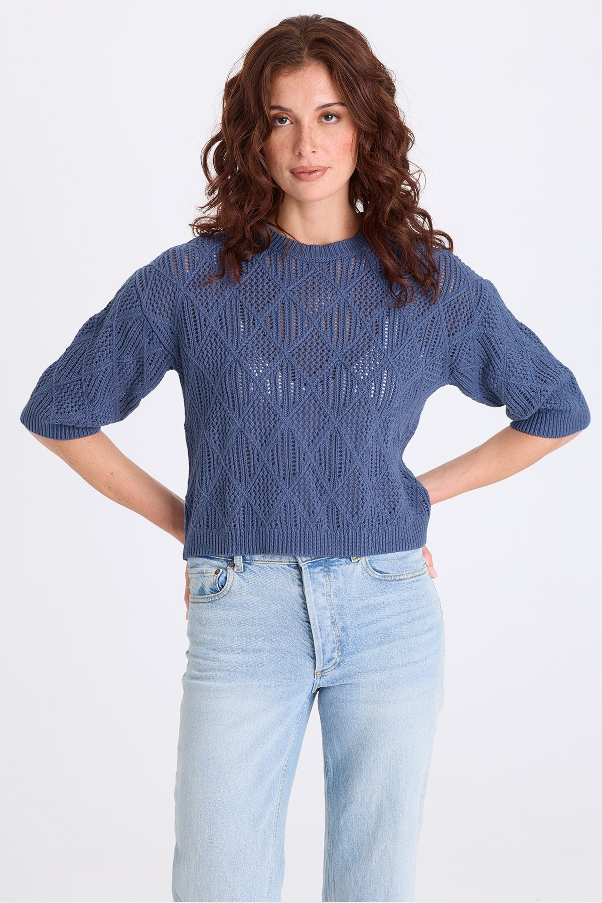 XCVI Halima Cotton Open-Knit Pullover