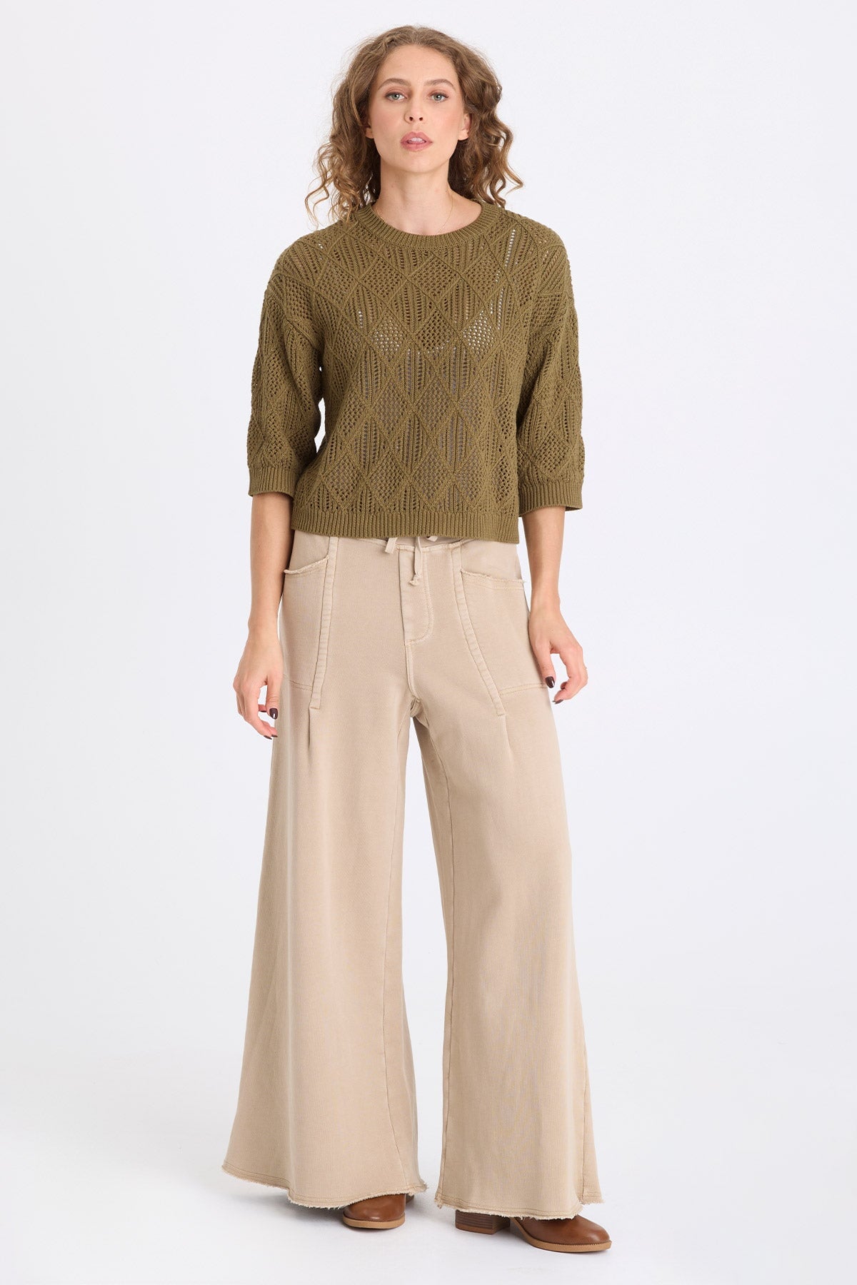 XCVI Halima Cotton Open-Knit Pullover