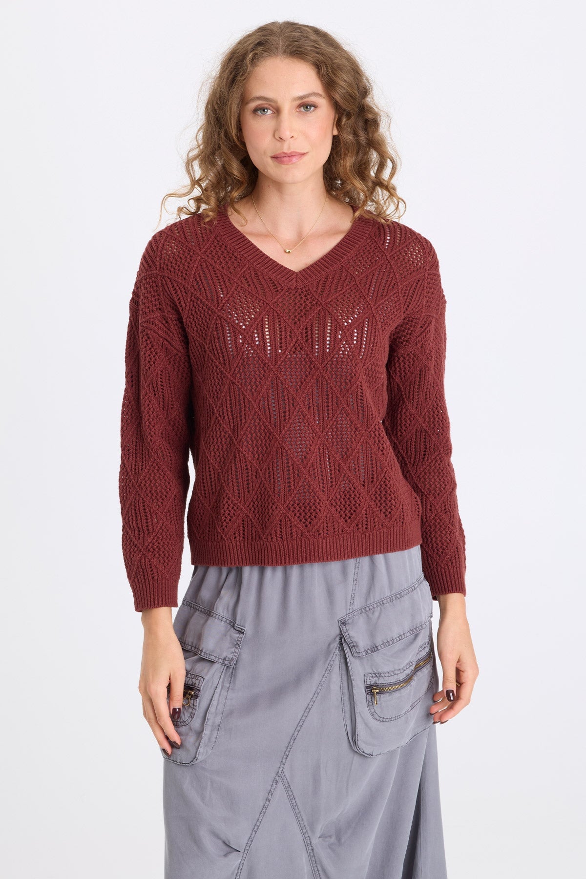 XCVI Agrippa Cotton Open Knit Pullover