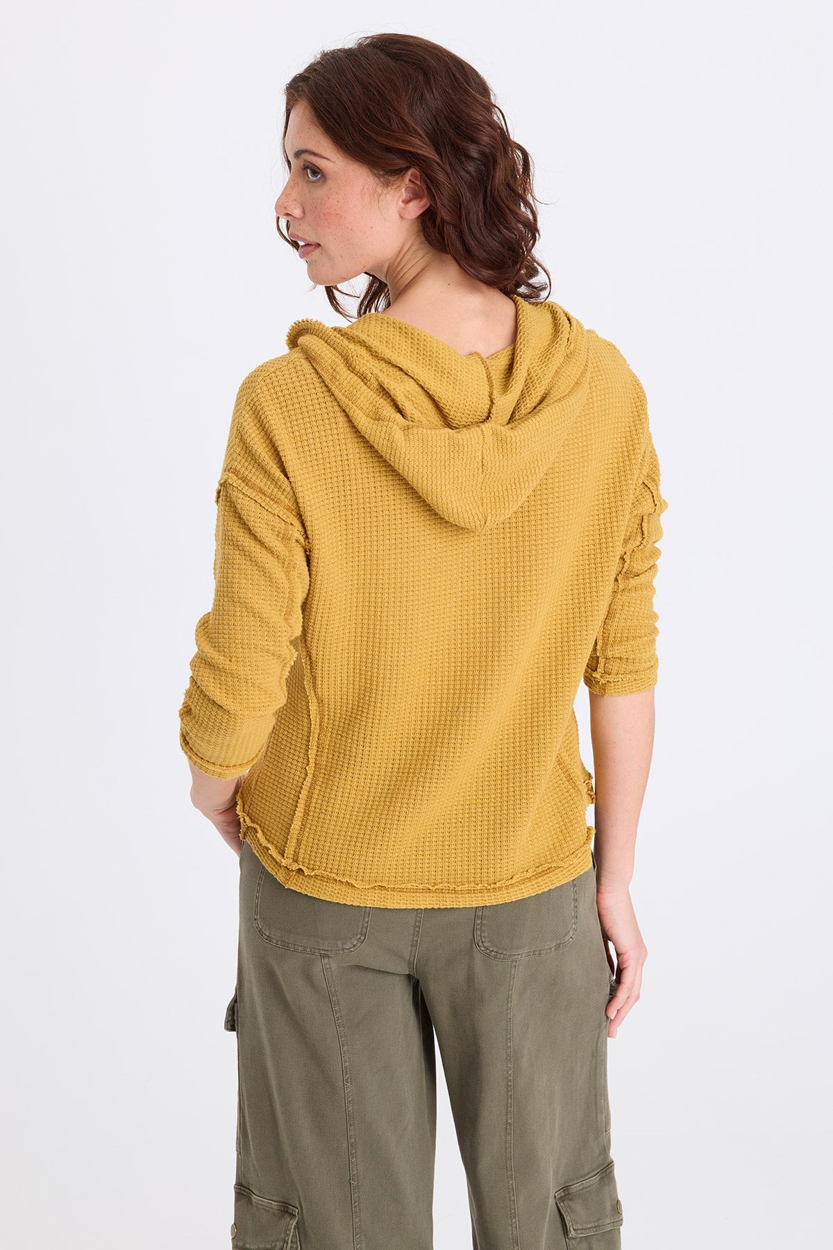 XCVI Panya Thermal Henley Hood Top